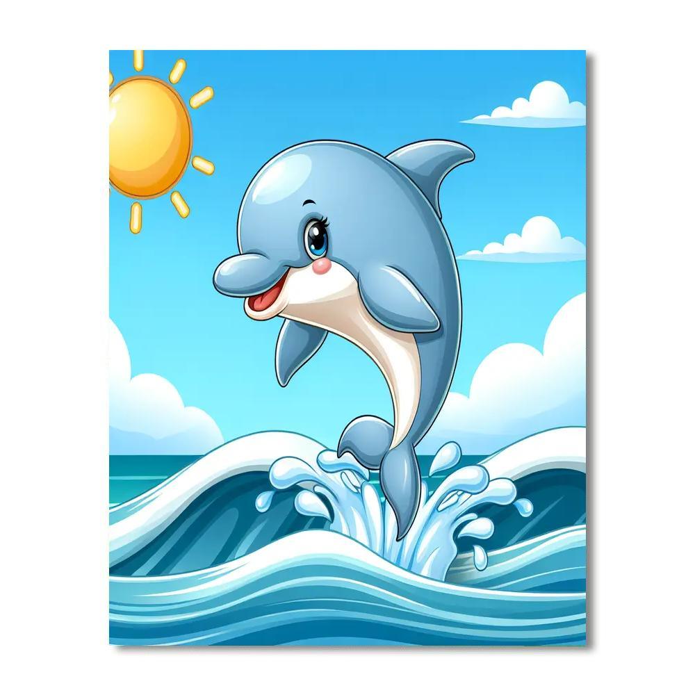 Curious Little Dolphin Paint By Number