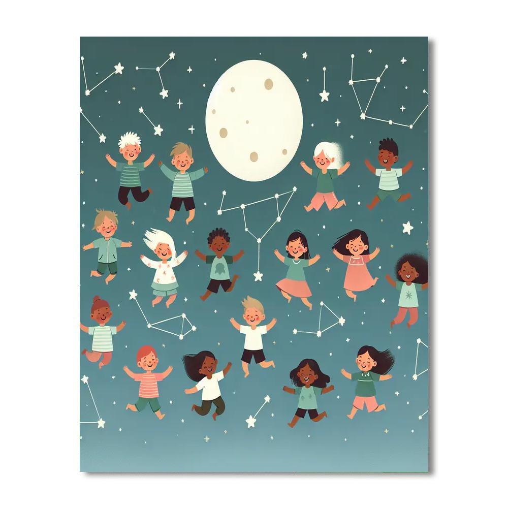 Dreamy Night Sky Journey Number Painting