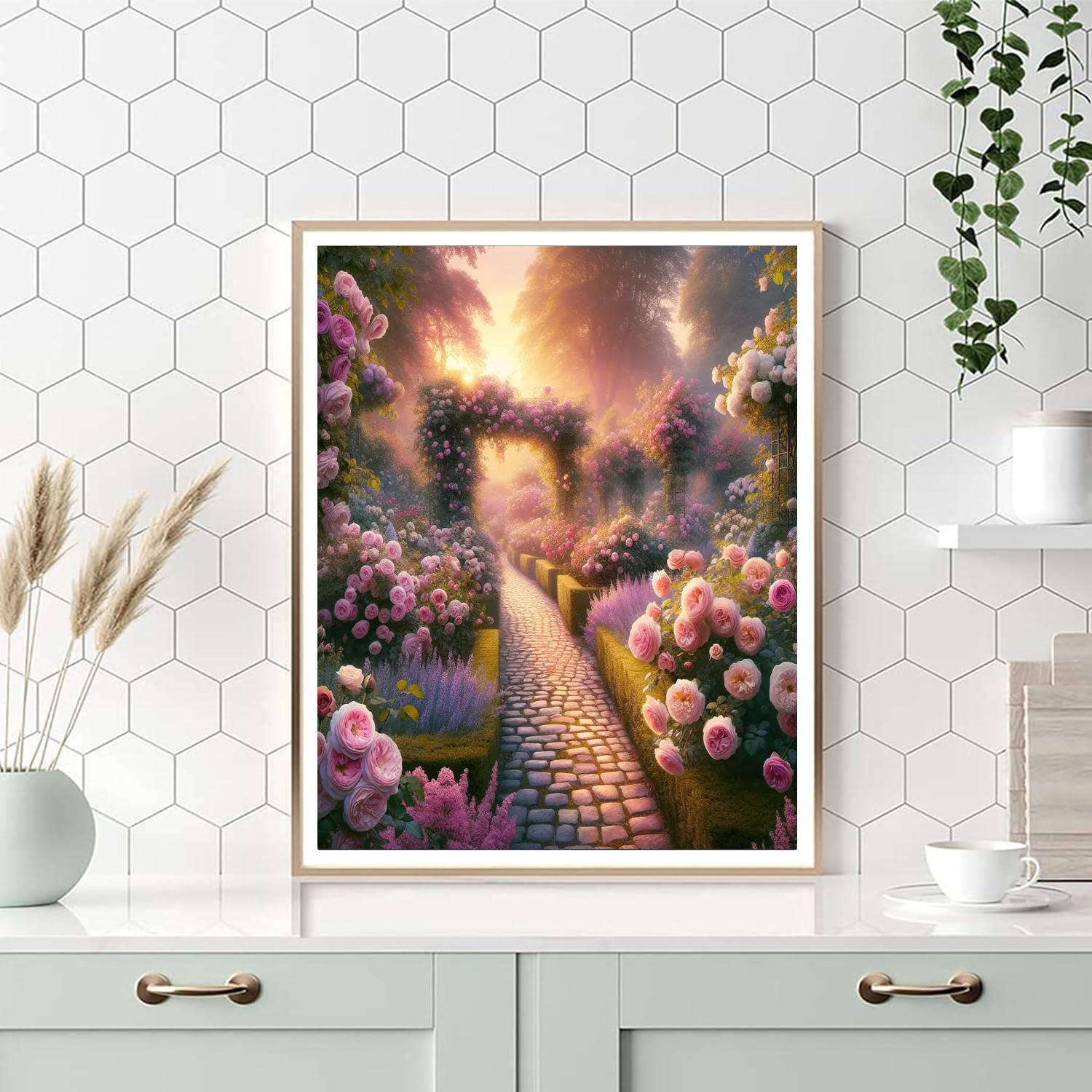 Elegant Victorian Rose Garden DIY Paint By Numbers