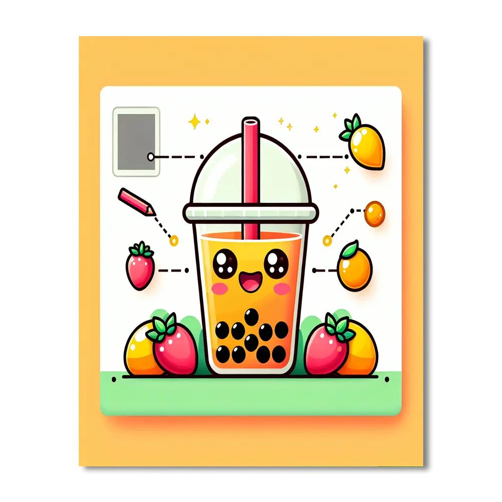 Bubbly Bubble Tea Paint By Numbers Art