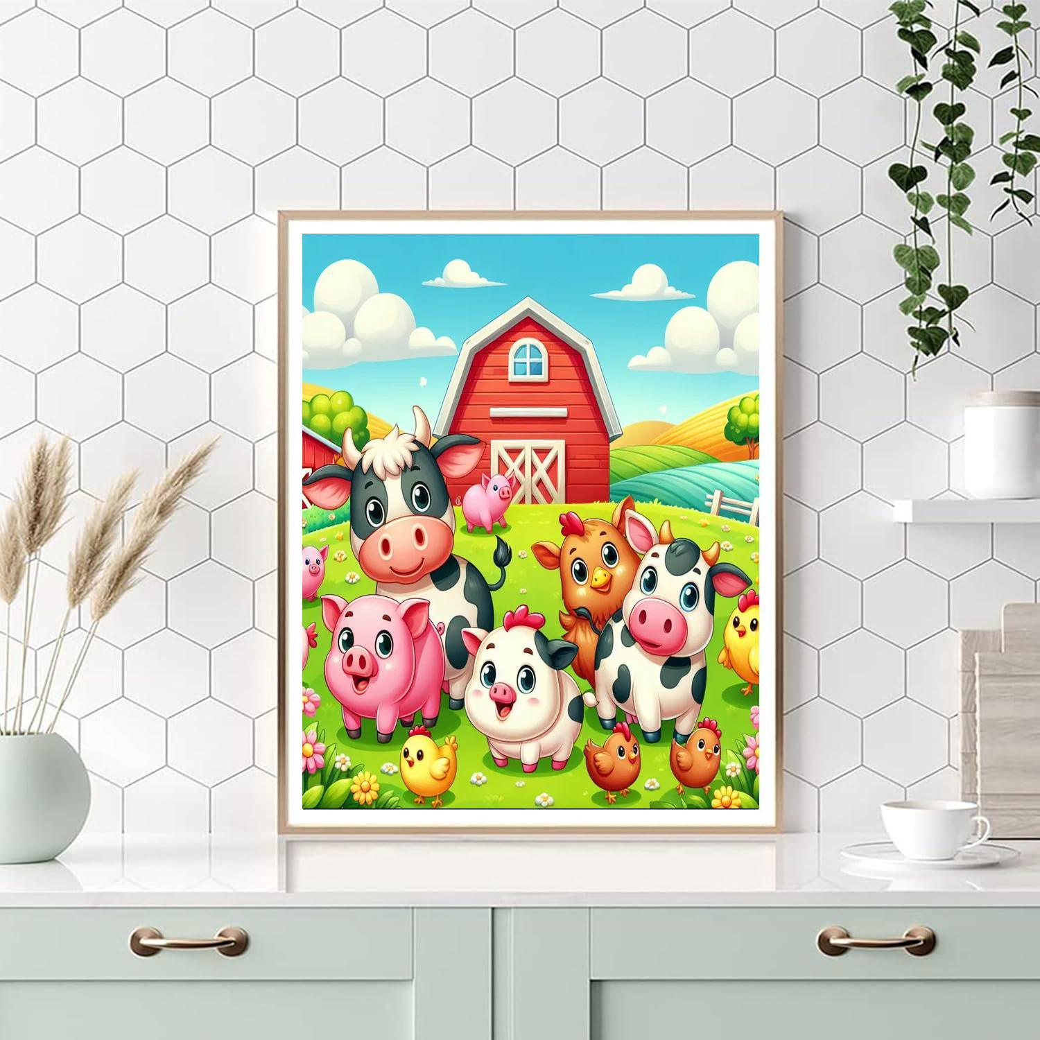 Charming Farm Adventure Paint By Numbers Art