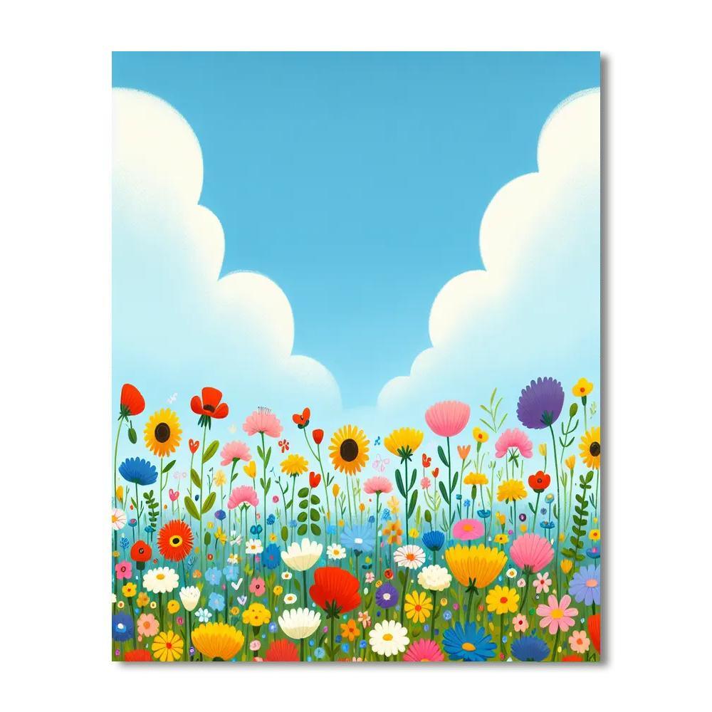Vibrant Wildflower Field Paint By Number