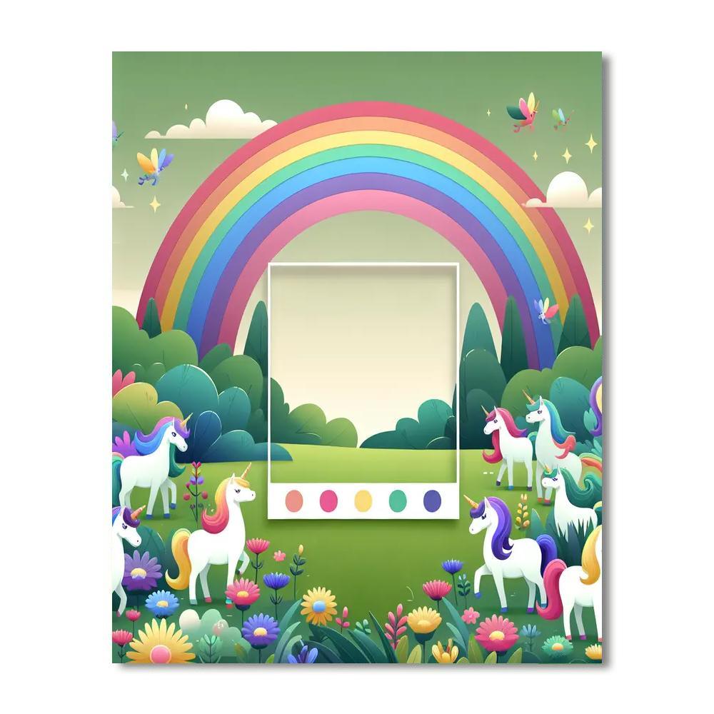 Magical Unicorns In A Mystical Meadow Paint By Number