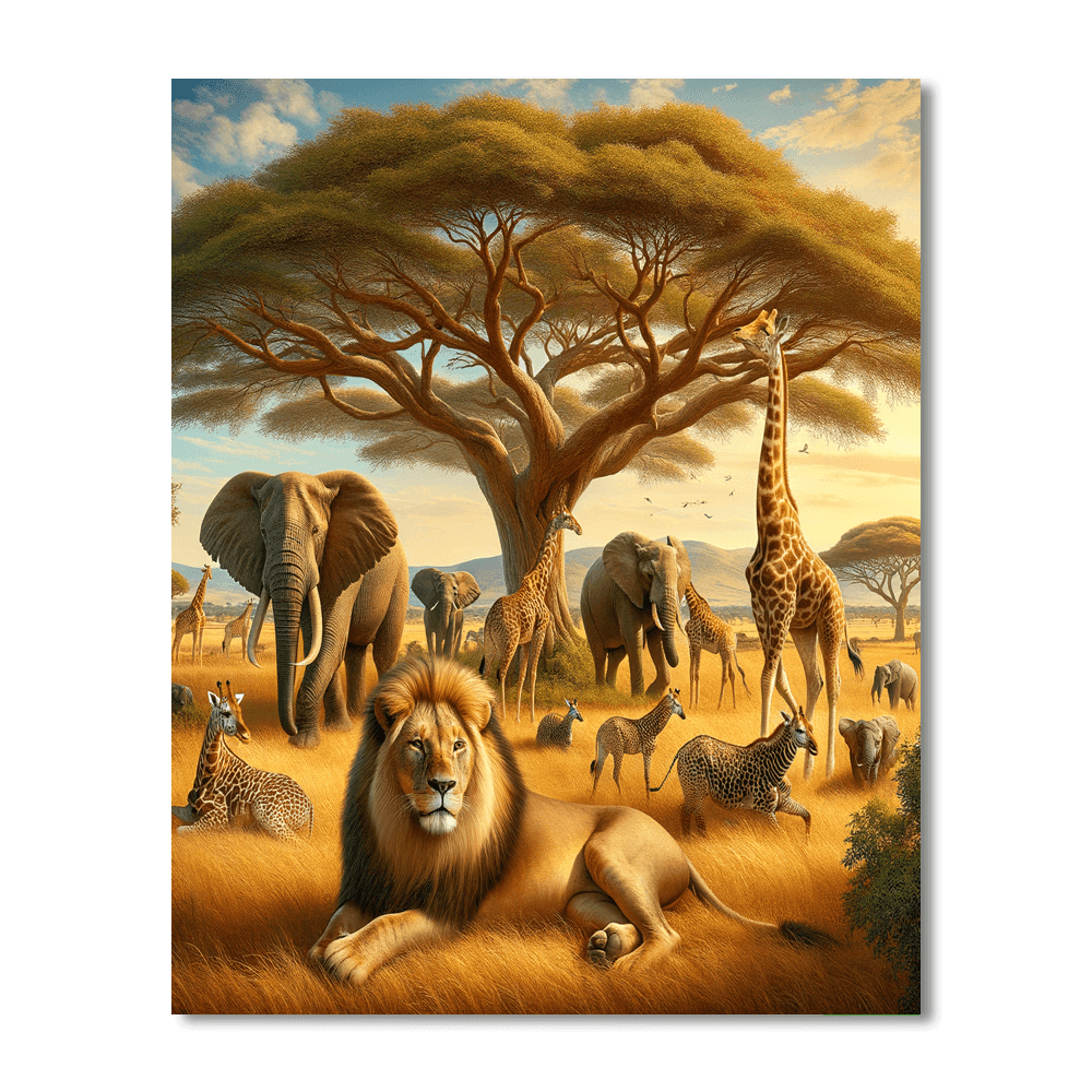Majestic Wildlife Safari - DIY Painting By Numbers Kit