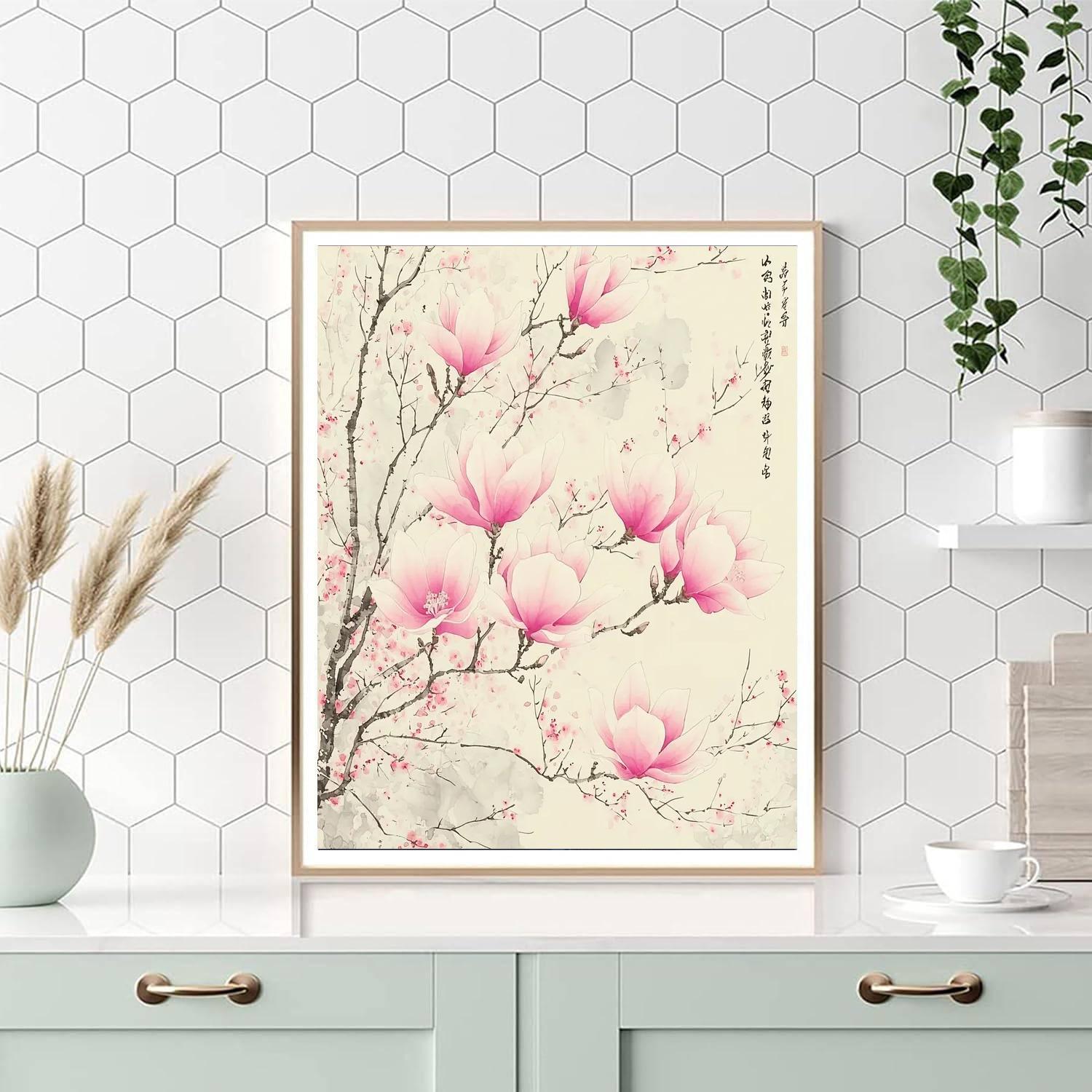 Zhao Mengfu Inspired Blossom In Ink  Painting By Numbers Kit