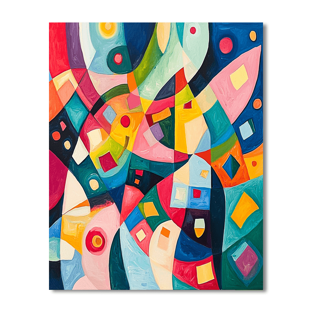 Wassily Kandinsky Inspired Playful Abstract Dance  Painting By Numbers Kit
