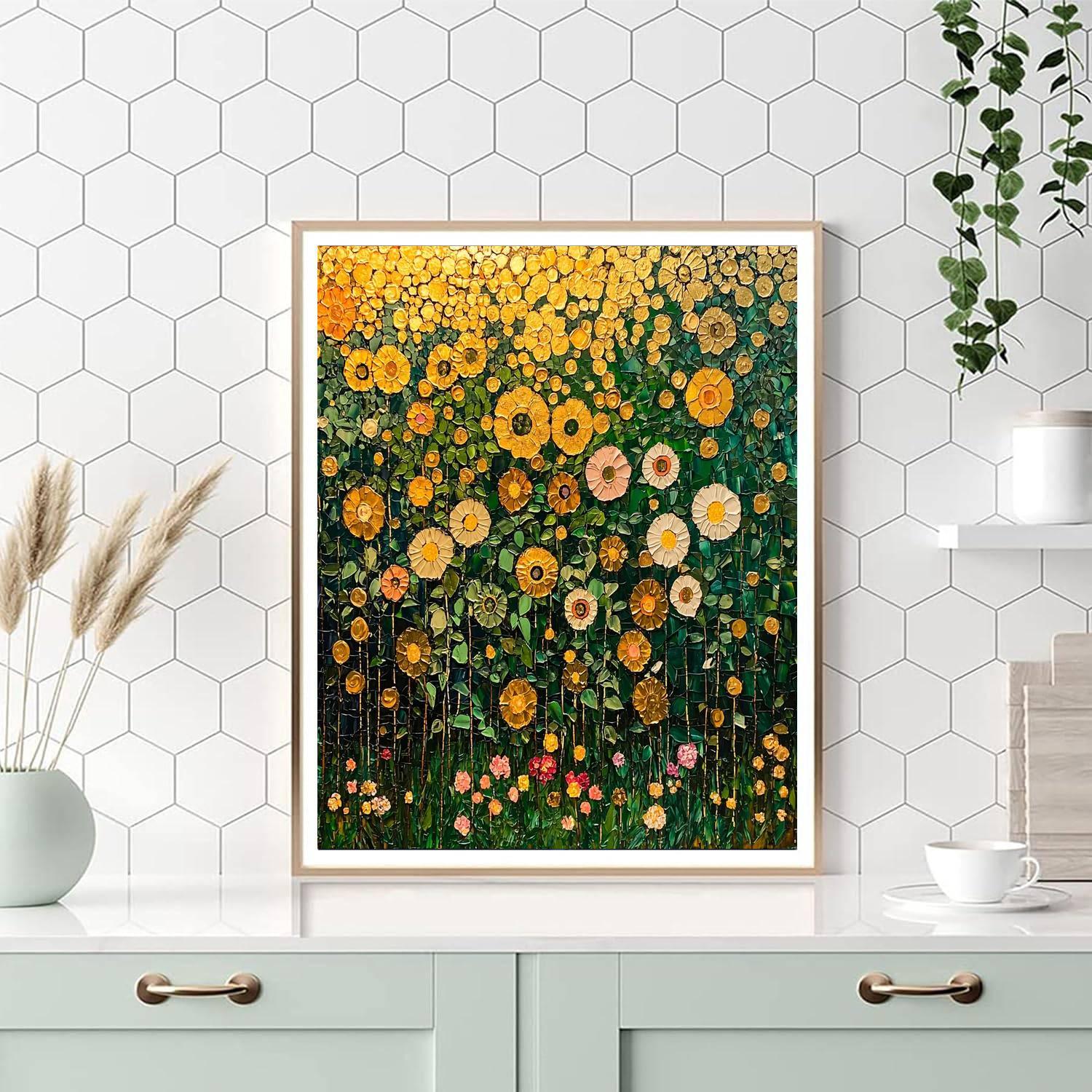 Gustav Klimt Inspired Golden Era Garden Elegance  Painting By Numbers Kit