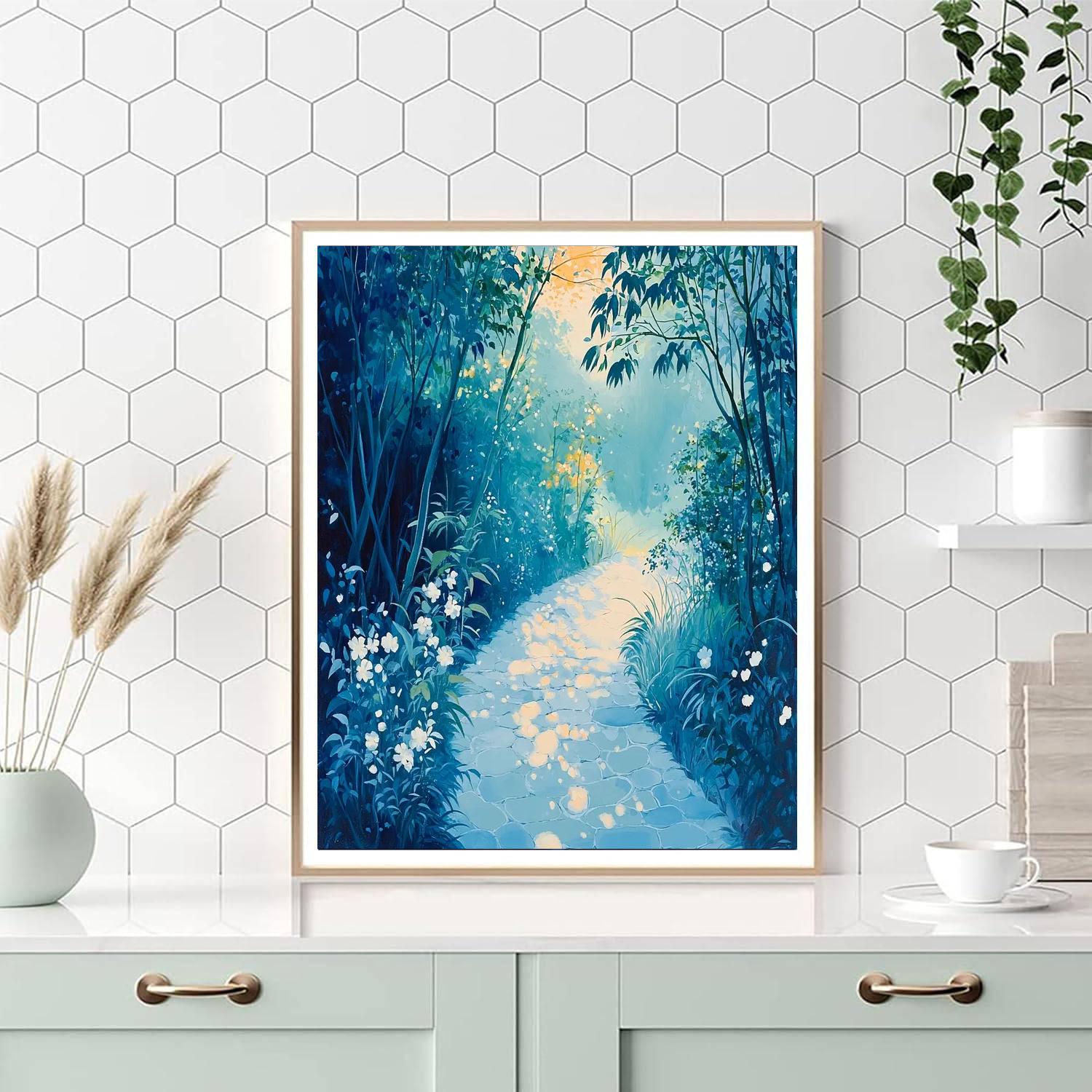 Zhao Mengfu Inspired Celestial Garden Pathway  Paint By Number