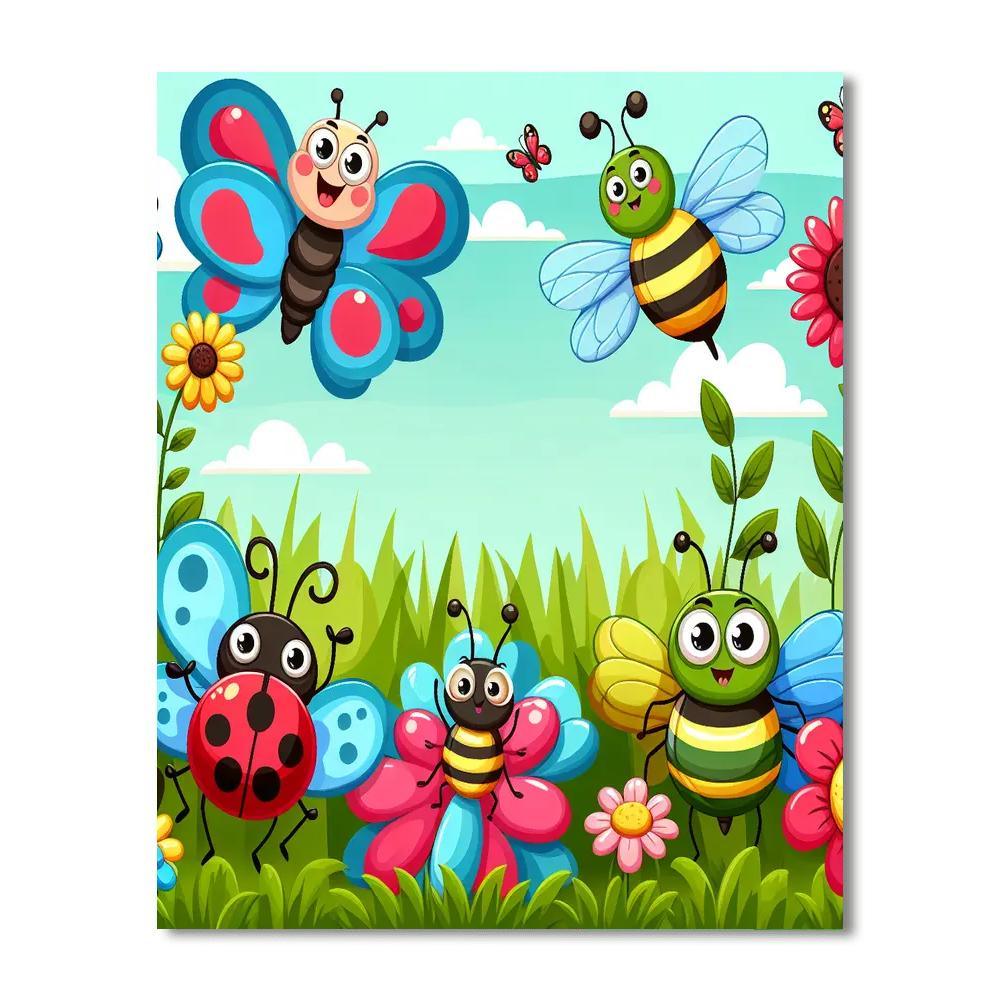 Cheerful Insect Adventures Painting By Numbers Kit