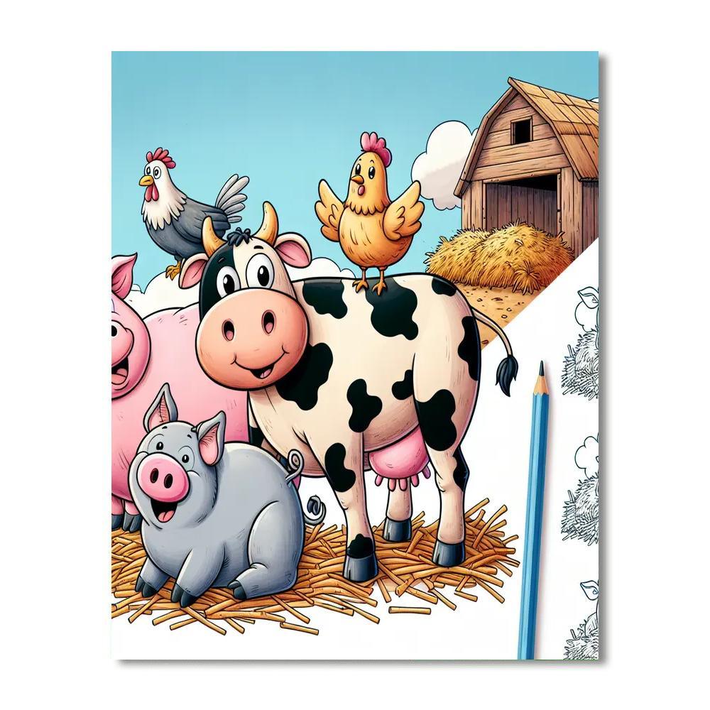 Funky Farmyard Fun Paint By Color