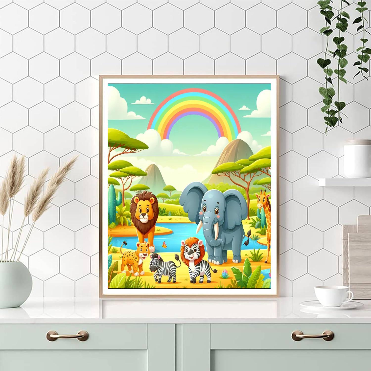 Rainbow Safari Adventure Paint By Color