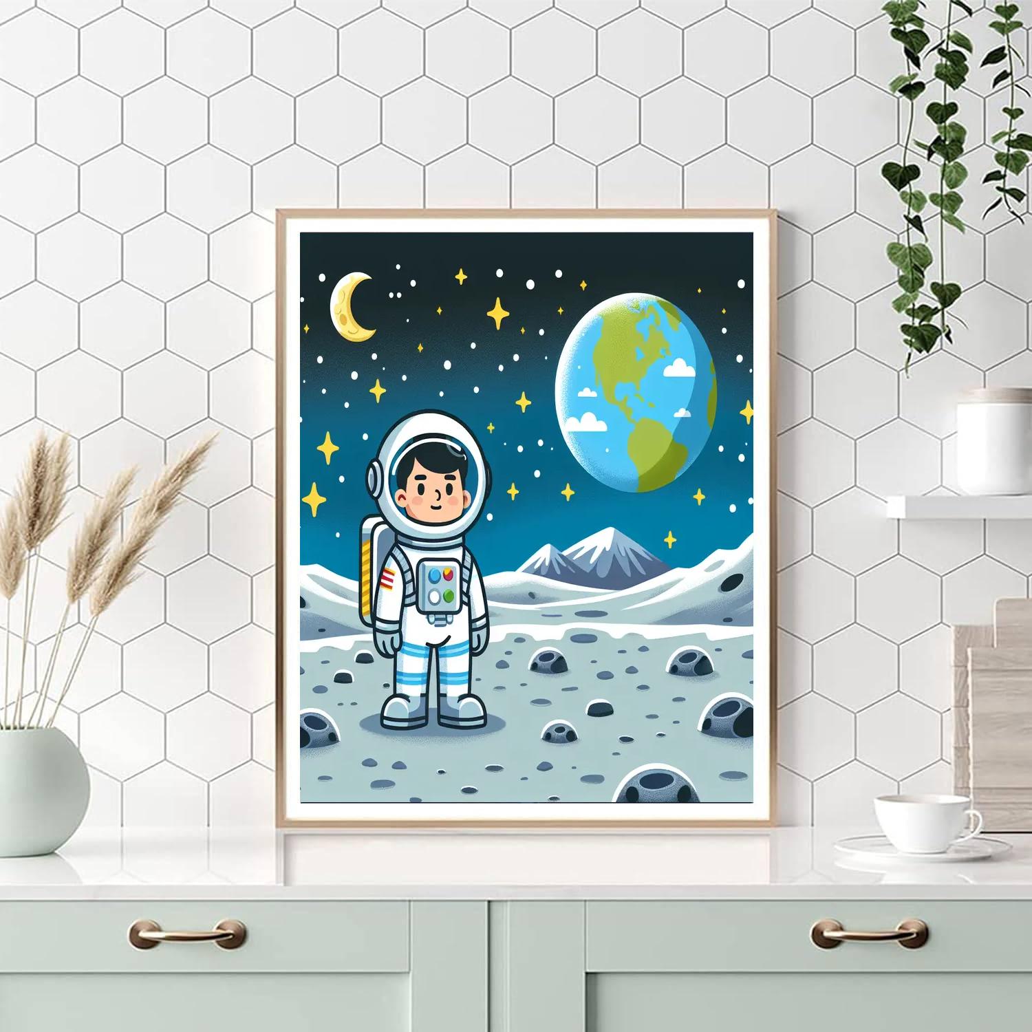 Astronaut Moon Walk Paint By Numbers Art
