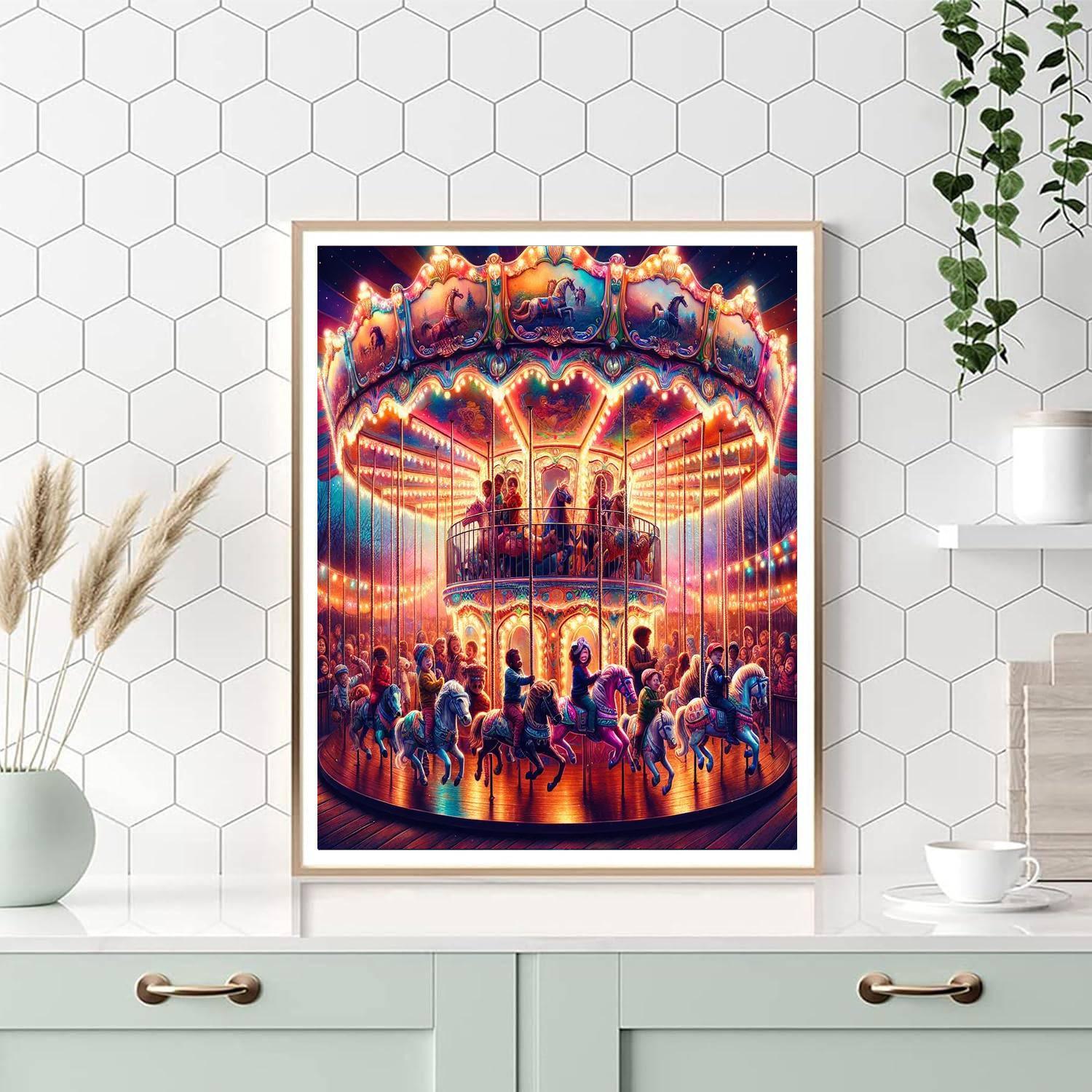 Vintage Carousel DIY Paint By Numbers