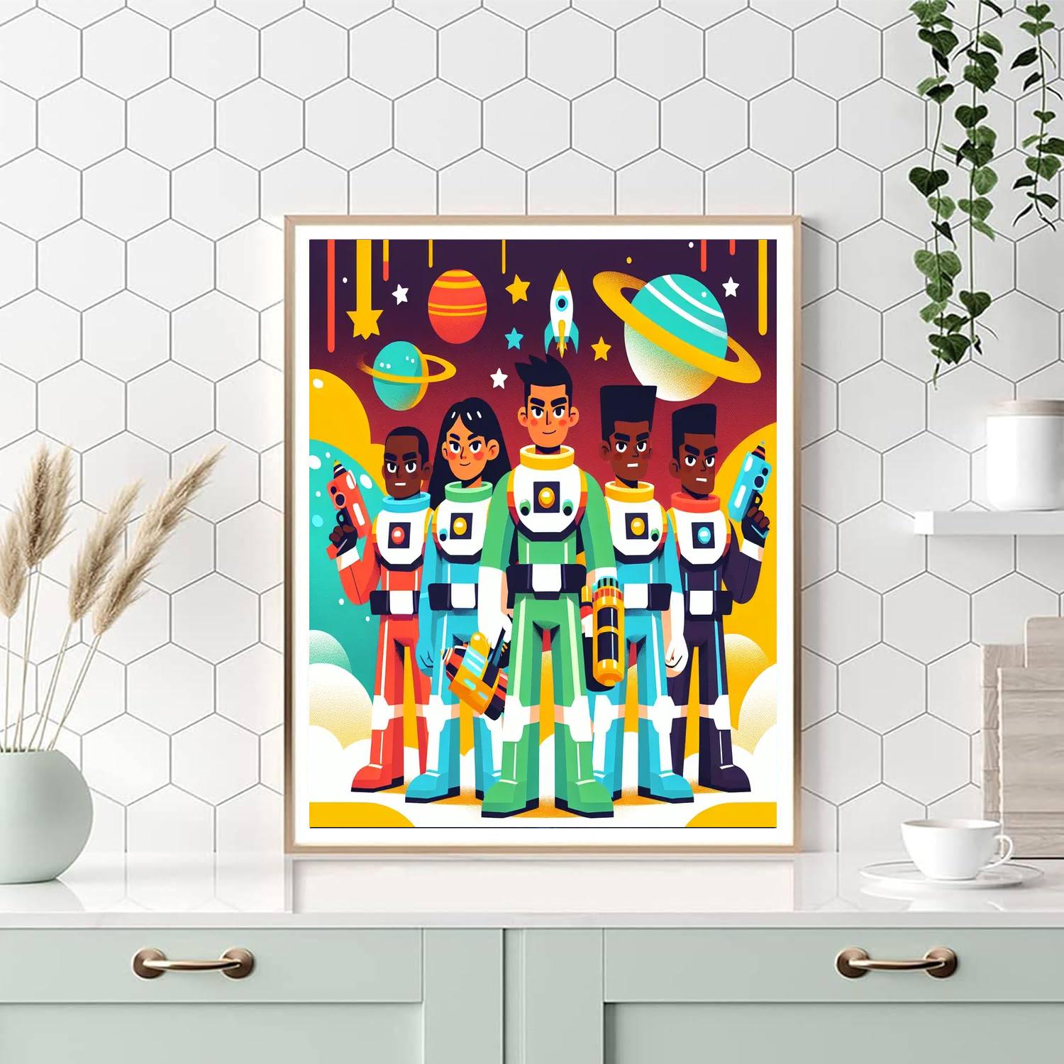 Super Space Rangers Number Painting