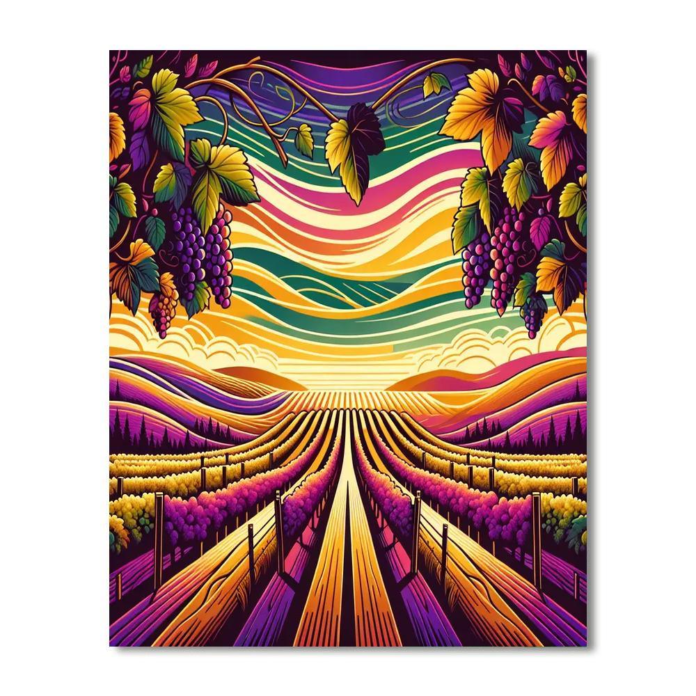 Sunset Vineyard Retreat Paint By Numbers