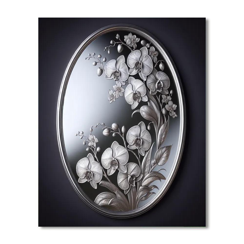 Orchid Symphony Mirror Painting Number Kit