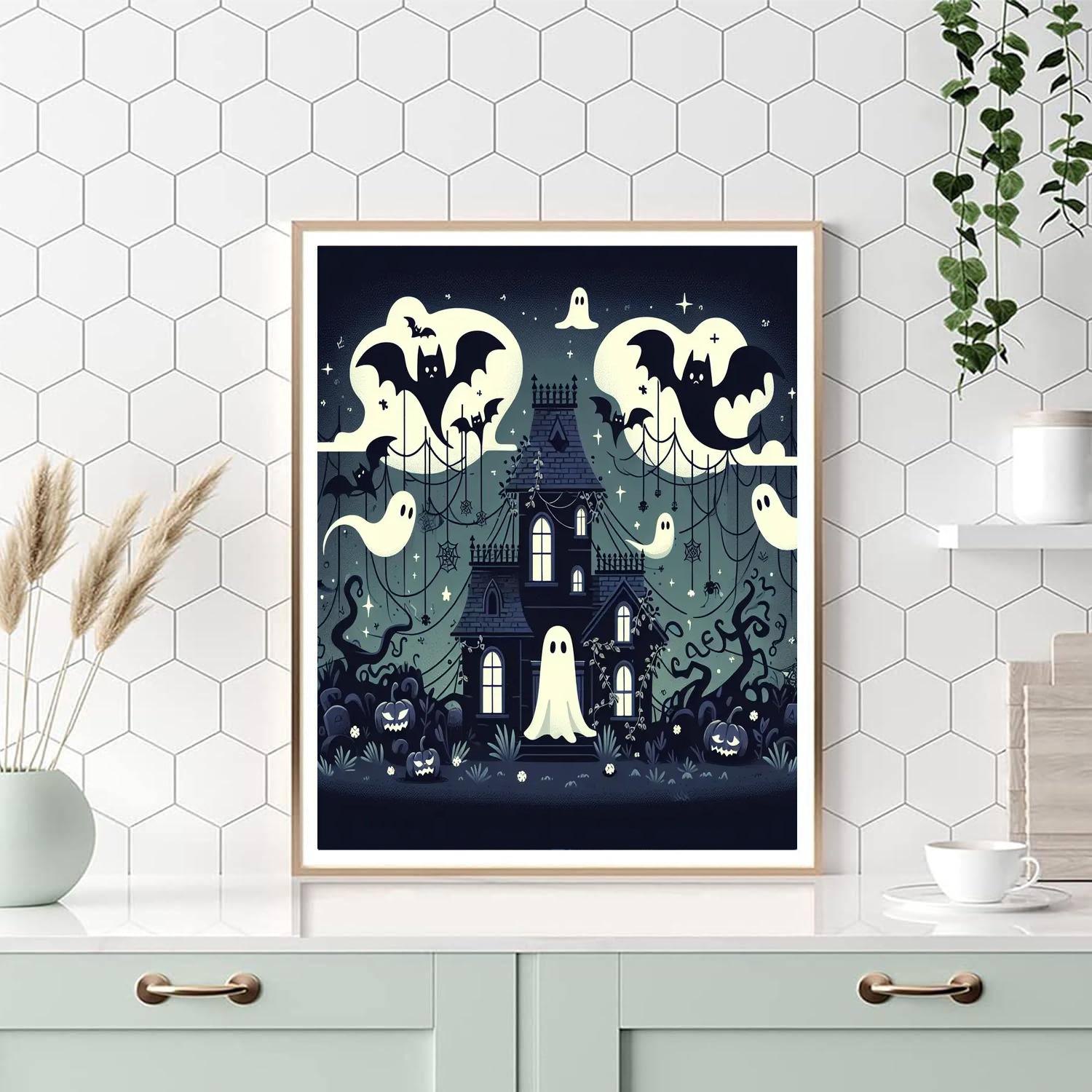 Mysterious Haunted House Painting Number Kit