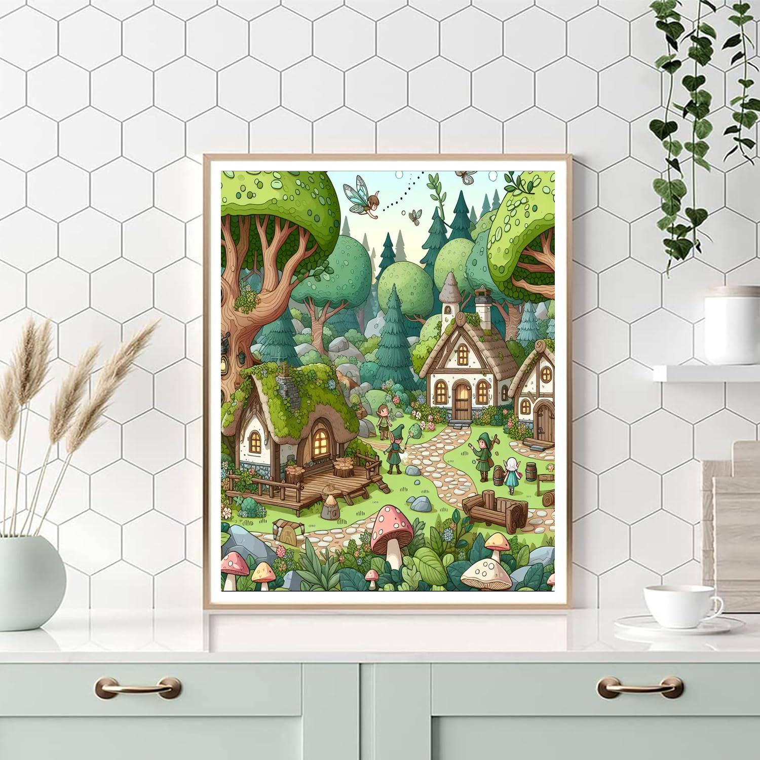 Woodland Elf Village Paint By Number