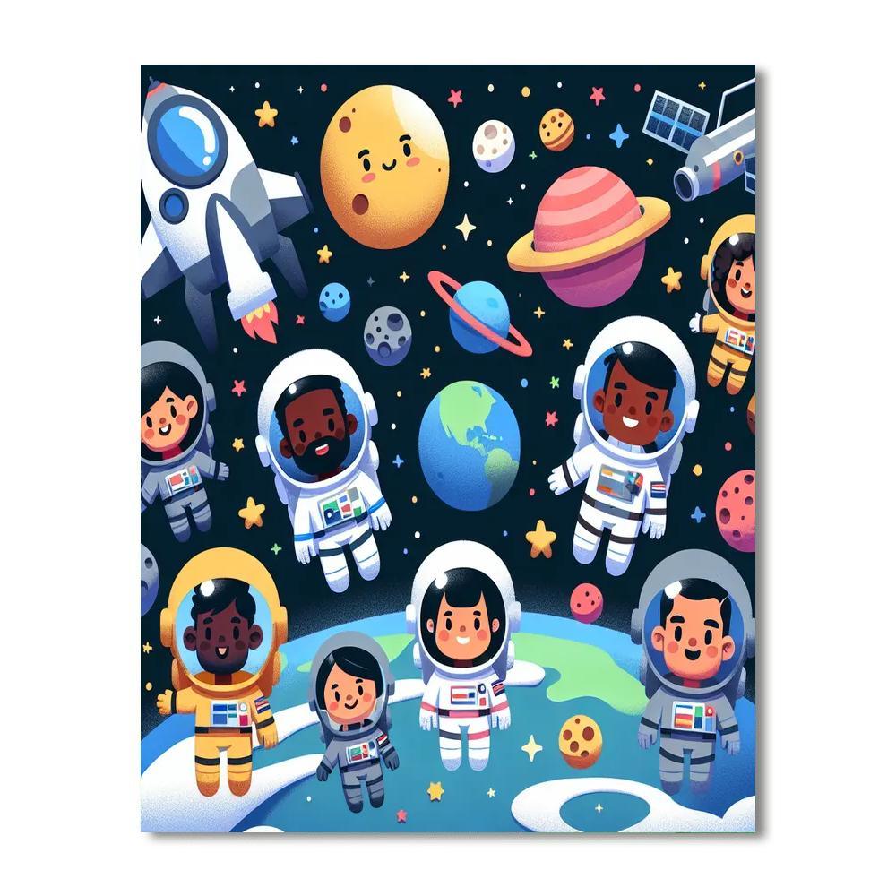 Space Discovery Crew DIY Paint By Numbers