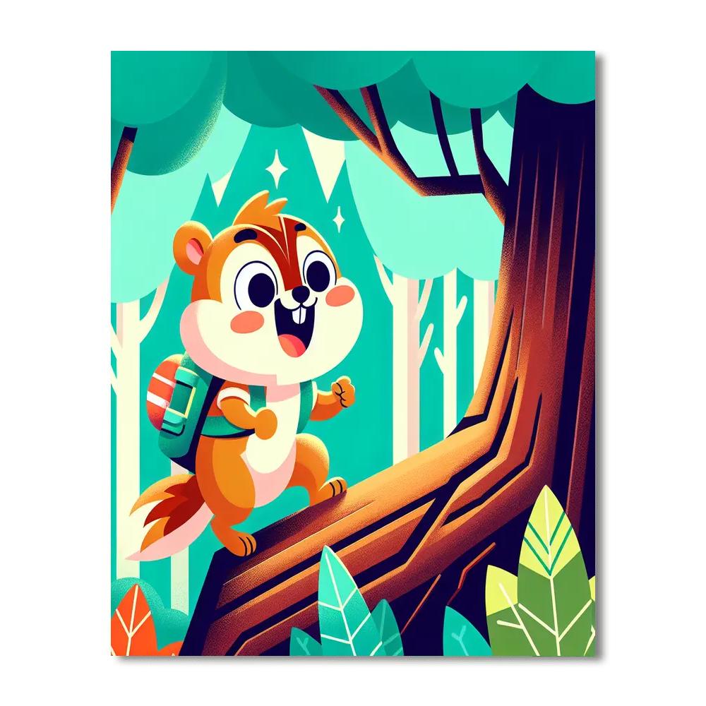 Adventurous Chipmunk Painting By Numbers Kit