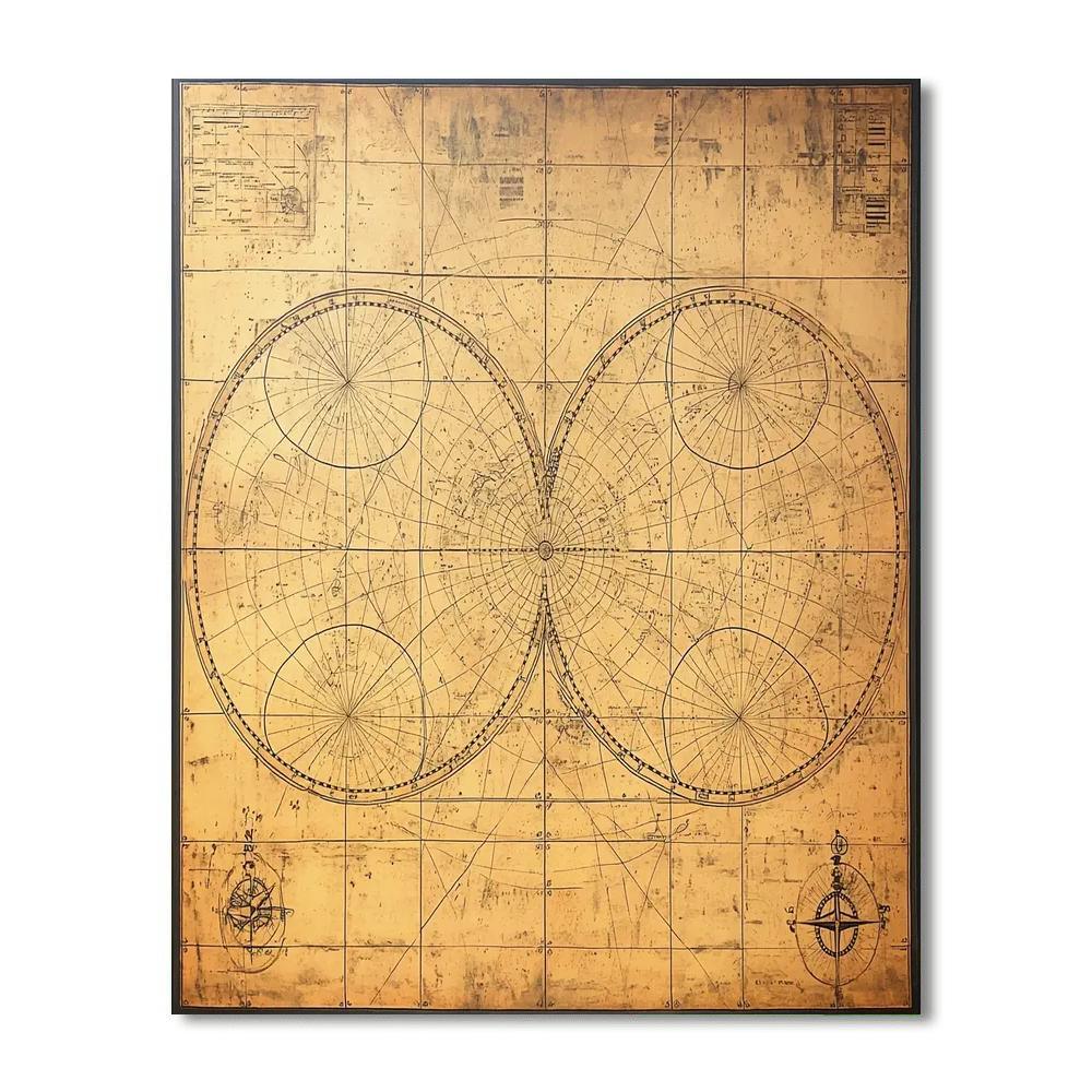 Leonardo Da Vinci Inspired Historic Globe Trotter  Paint By Numbers