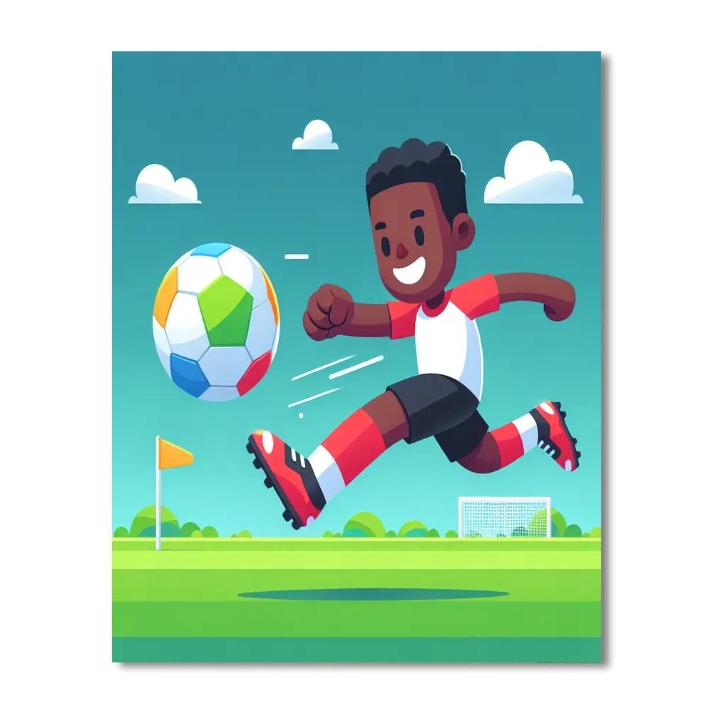Energetic Footballer Paint By Number