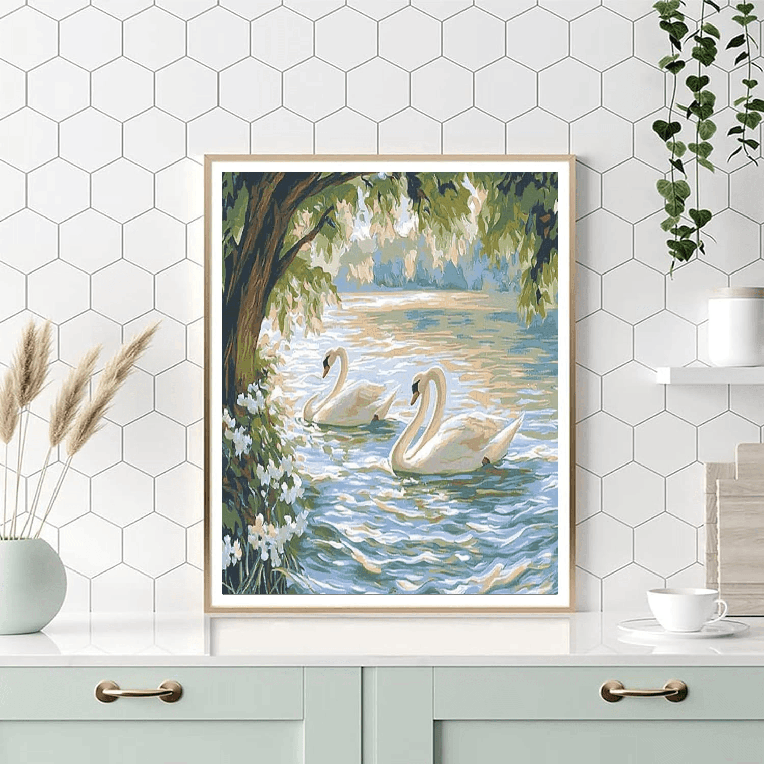 Henri Matisse Inspired Graceful Swans On The Lake  Paint By Numbers Art