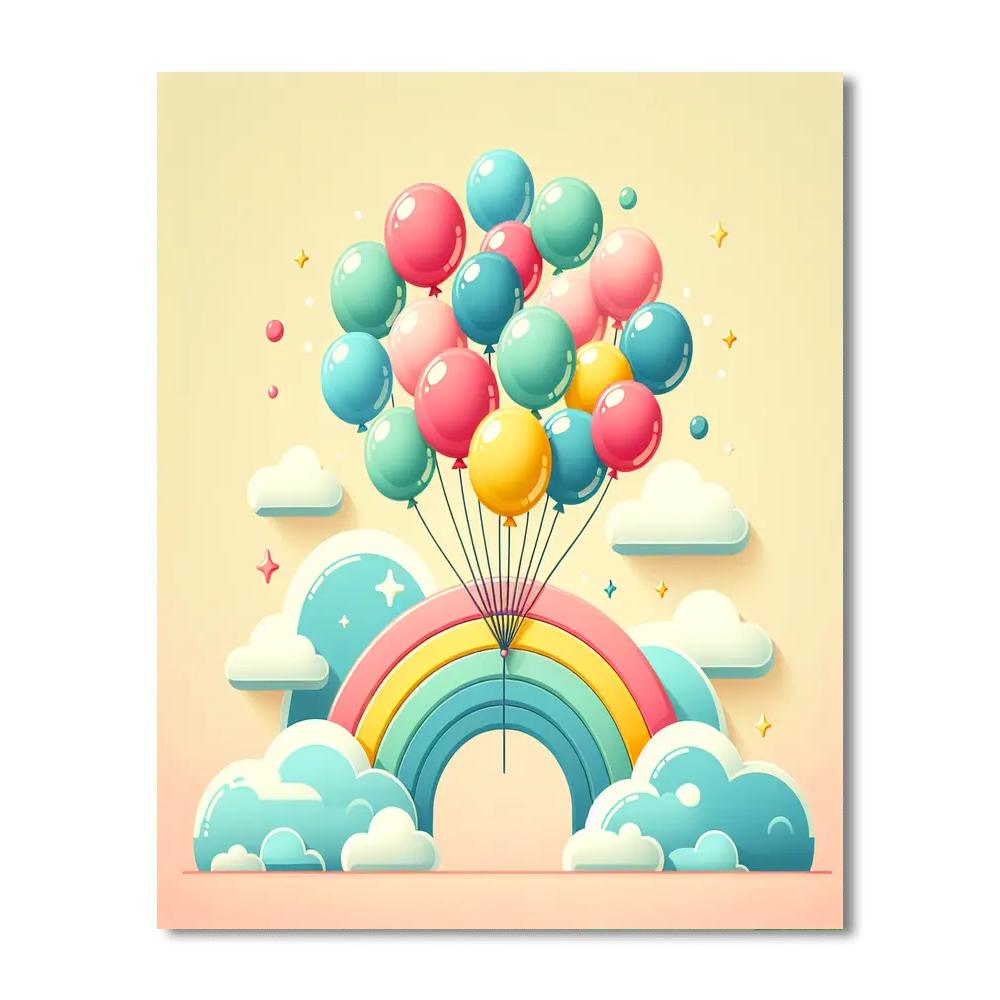 Bubblegum Balloon Adventure Paint By Numbers Art