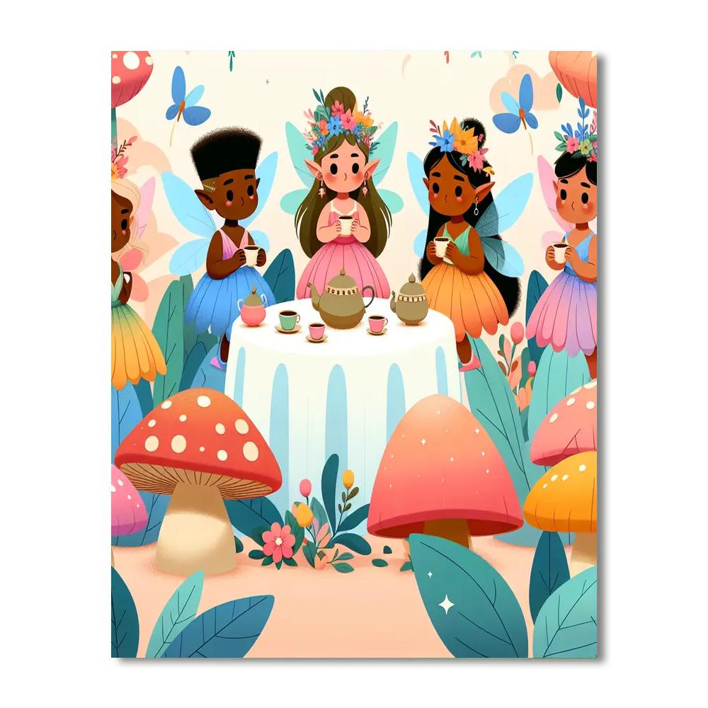 Royal Fairy Tea Party DIY Paint By Numbers