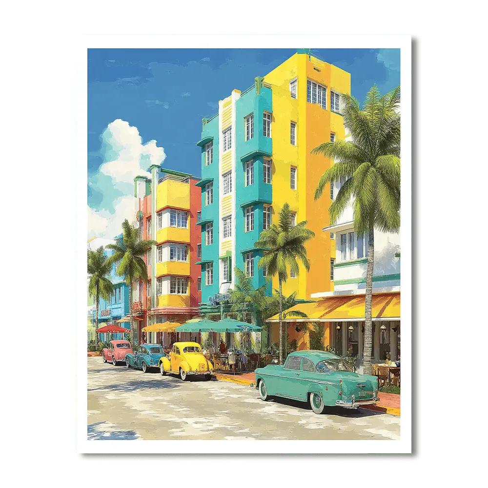 Art Deco Historic District - Miami DIY Paint By Numbers