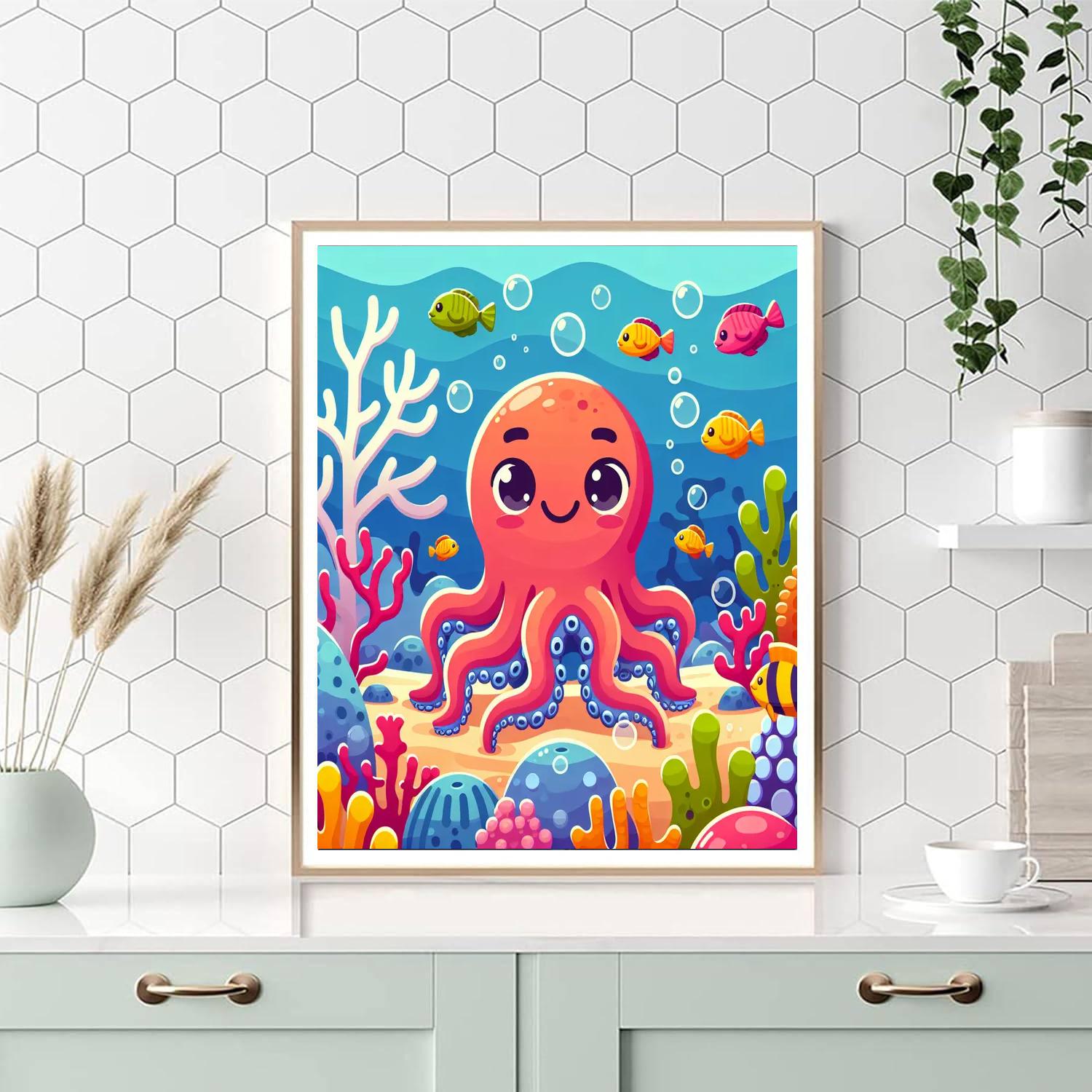 Friendly Octopus Adventure Numbered Painting Kits