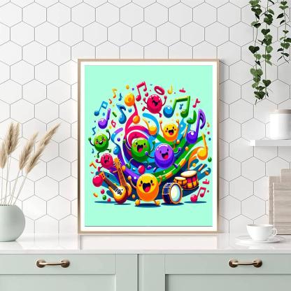 Dancing Music Notes Numbered Painting Kits