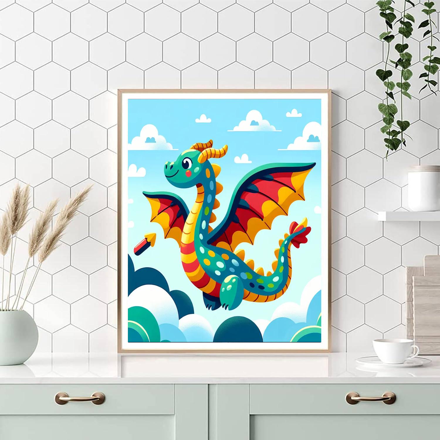 Daring Dragon's Flight Painting Number Kit