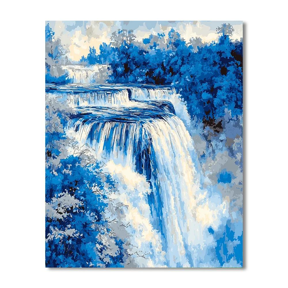 Leonardo Da Vinci Inspired Abstract Waterfalls  Paint By Numbers Art