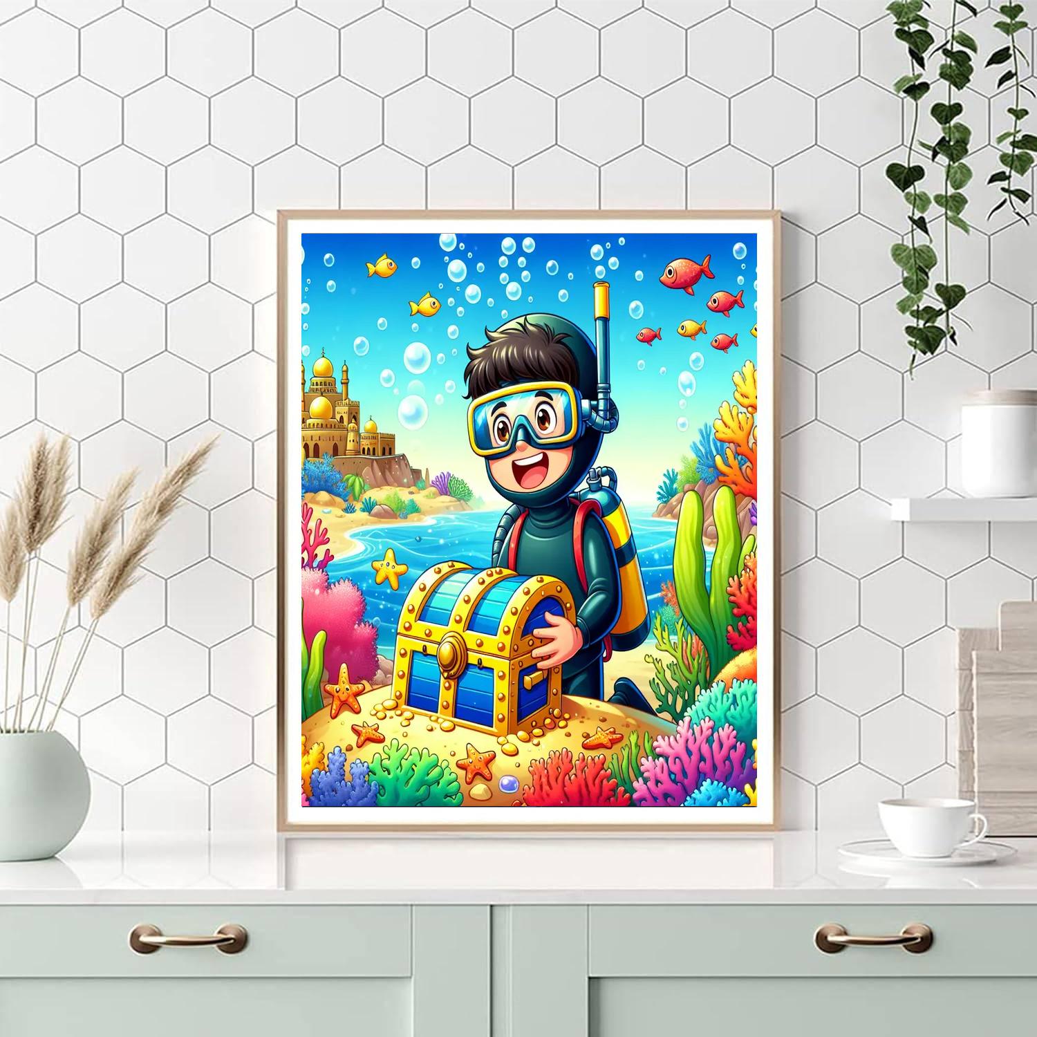 Ocean Treasure Discovery Painting Number Kit