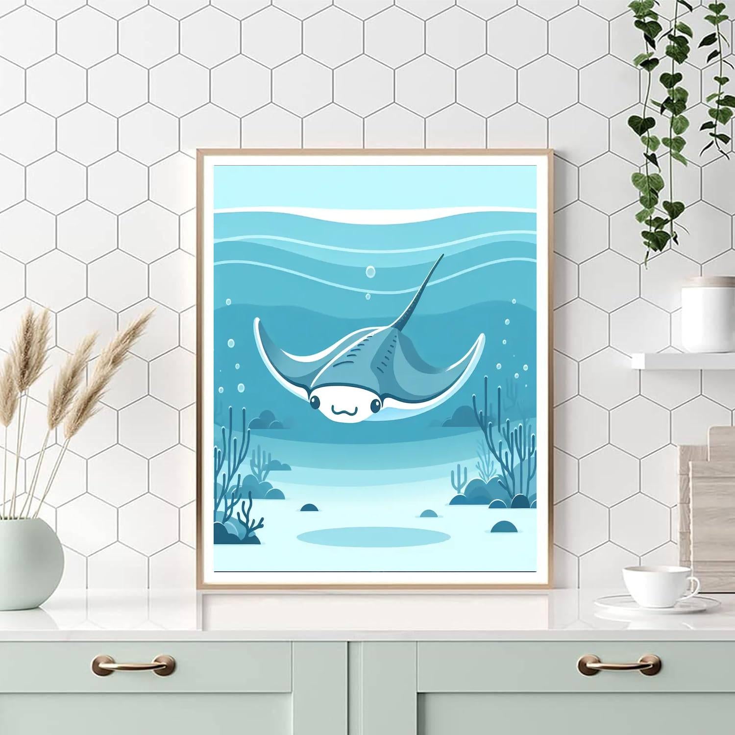 Mystical Manta Ray Paint By Numbers Art