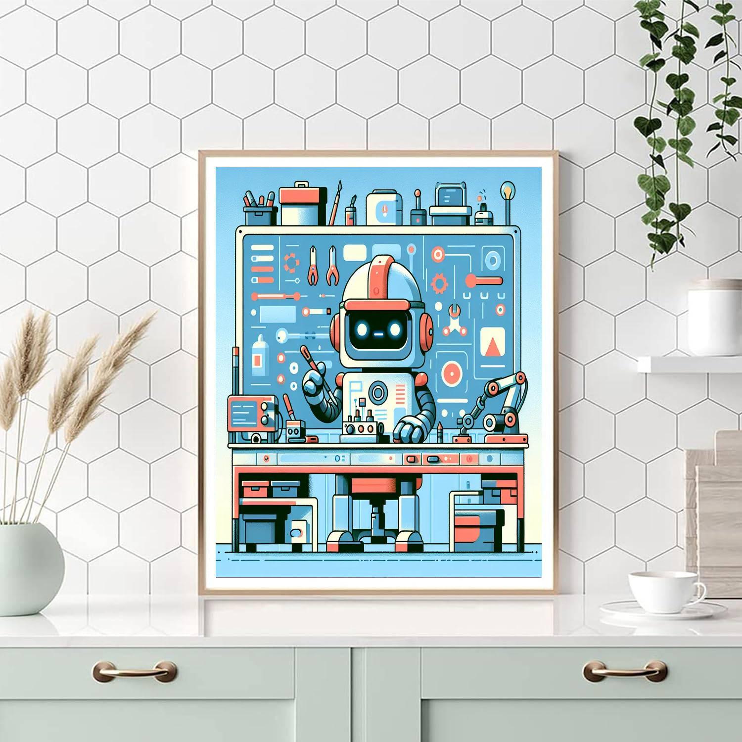 Robot Engineer's Quest Paint By Number