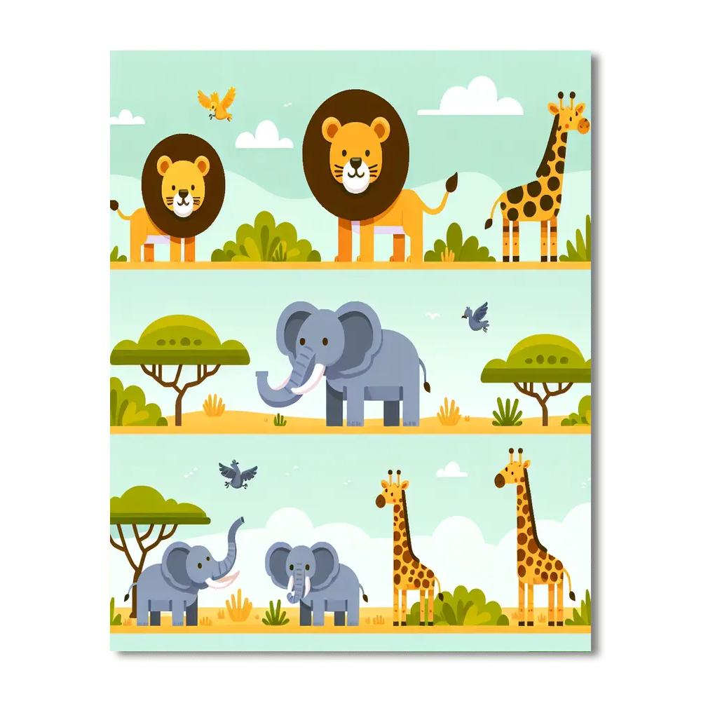 Safari Discovery Trail Painting By Numbers Kit