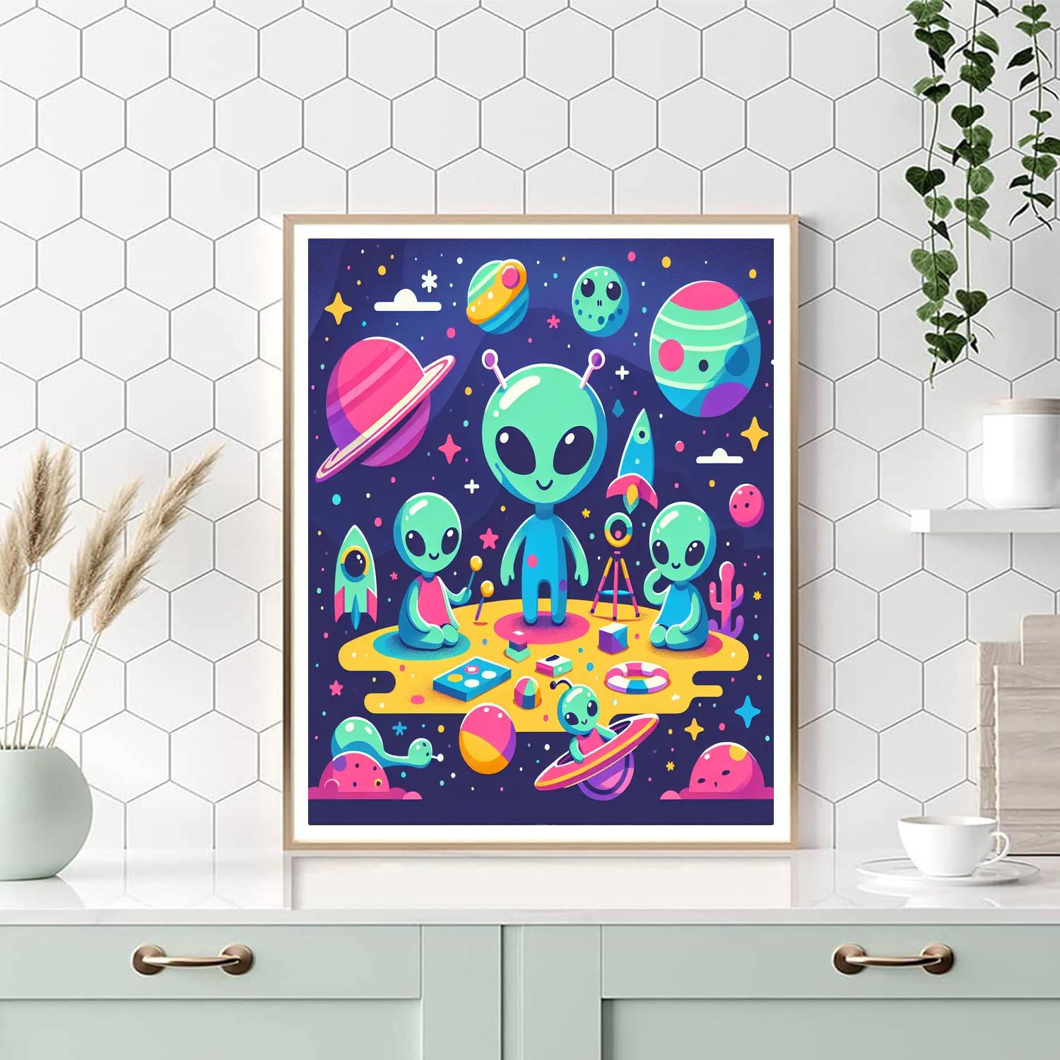 Alien Explorers Number Painting