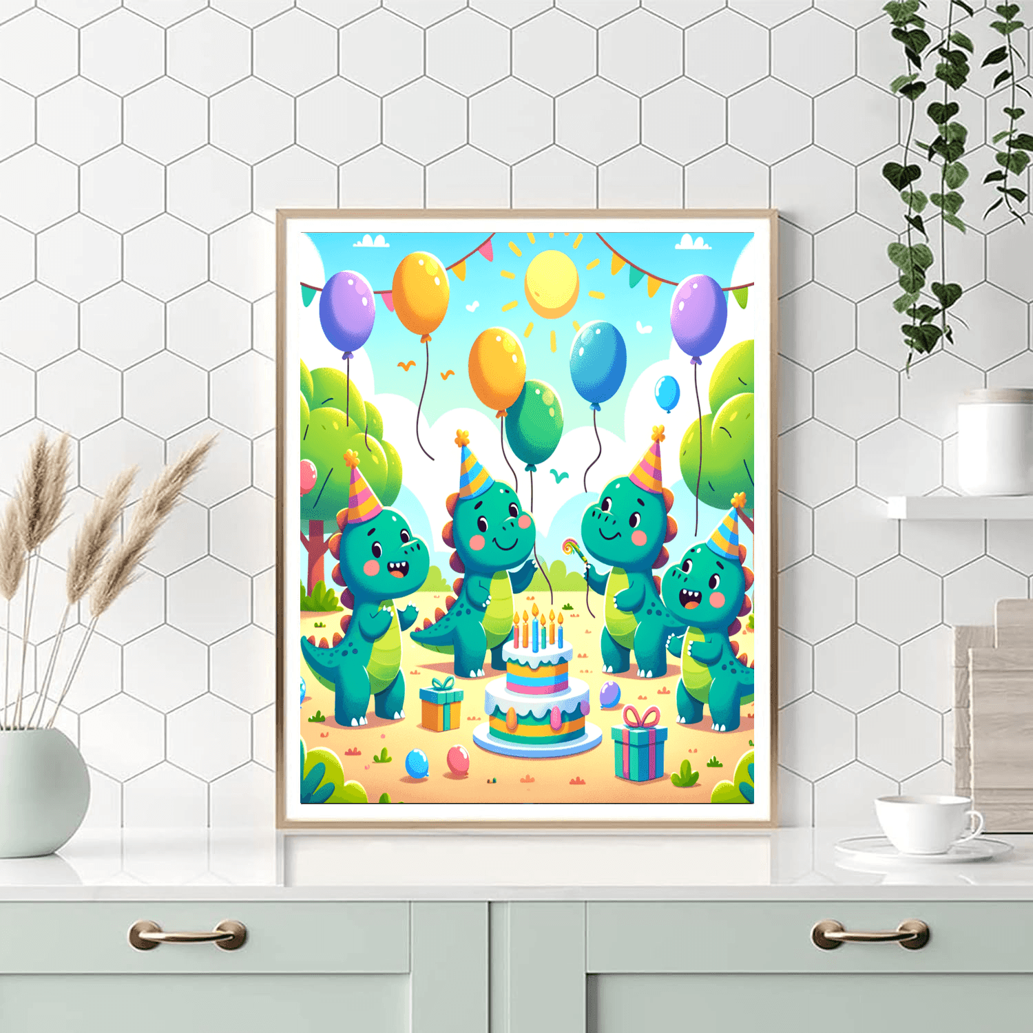 Charming Dinosaur Party Paint By Numbers Kits