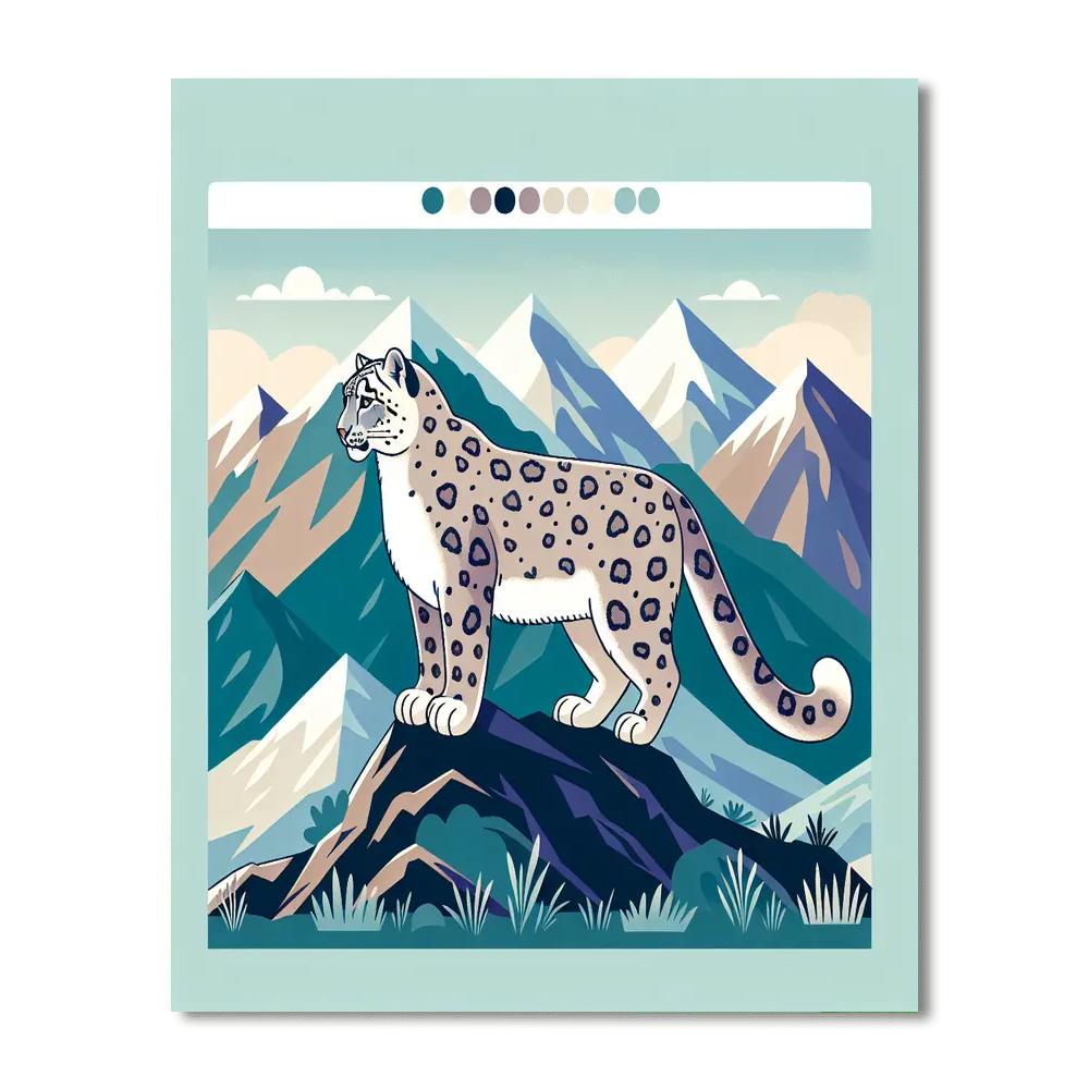 Mystic Mountains With Snow Leopard Paint By Numbers Kits