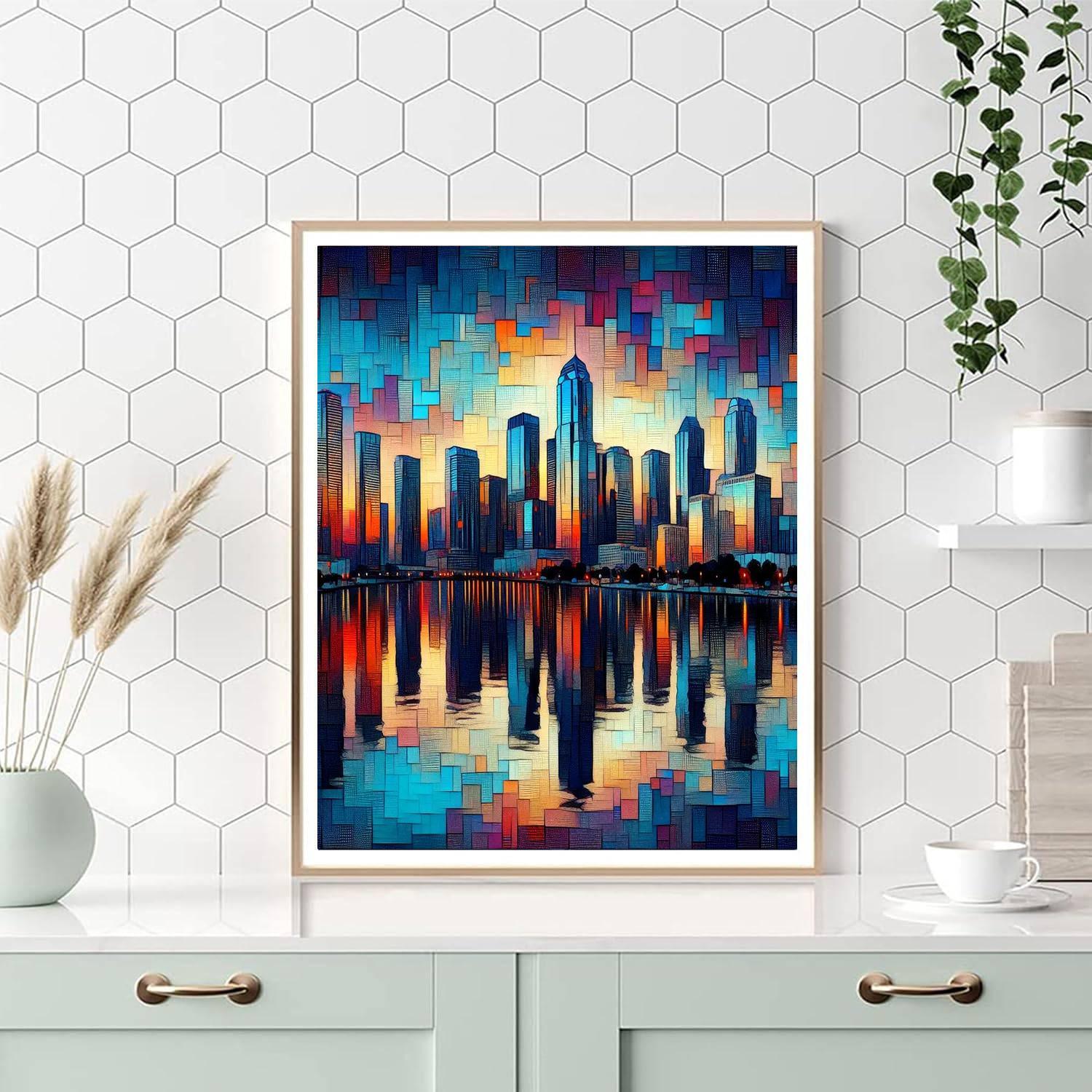 Vibrant Urban Reflections Paint By Numbers Art