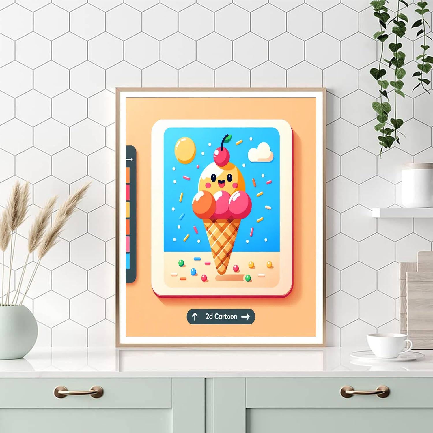 Snazzy Ice Cream Painting Number Kit