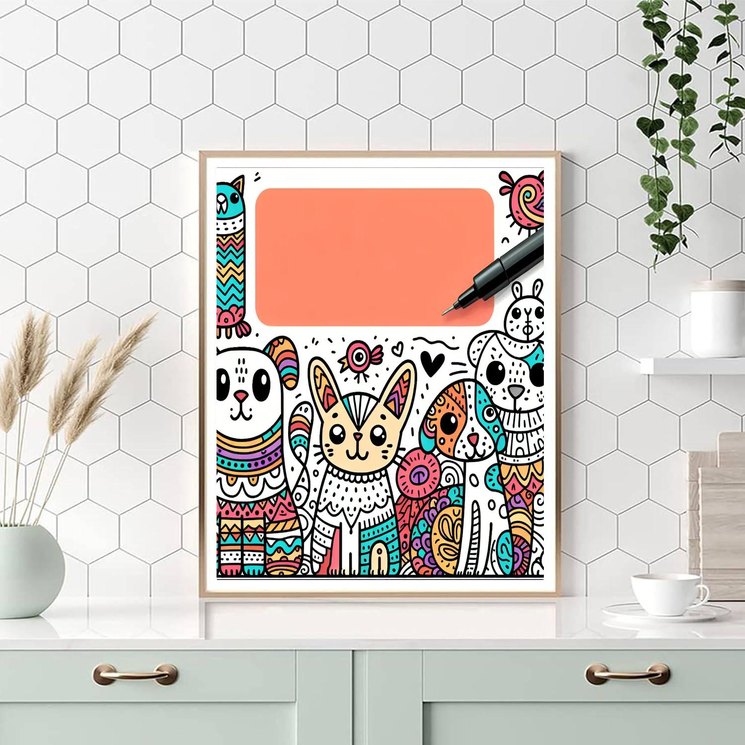 Doodle Animals Painting Number Kit