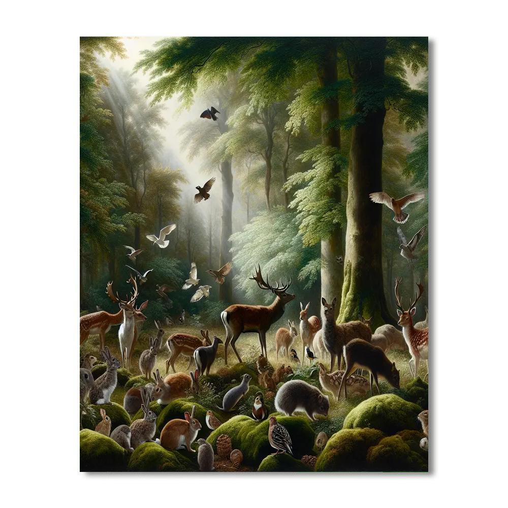 Mystic Woodland Animals DIY Paint By Numbers