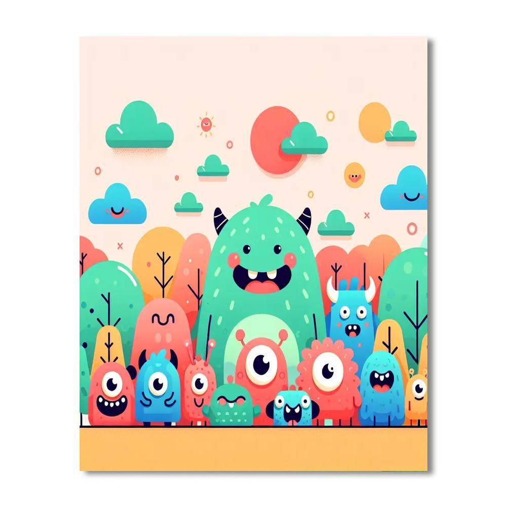 Adventure With Monsters Paint By Numbers Art
