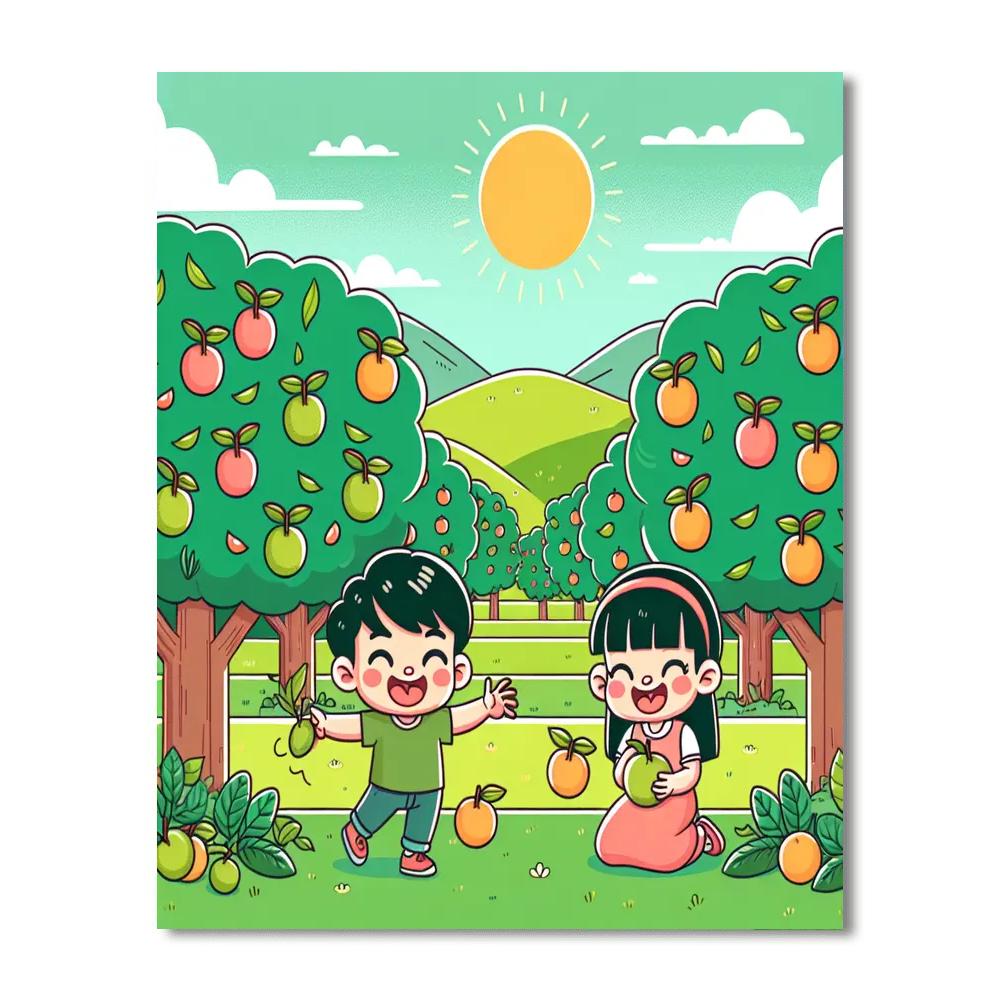 Sunny Orchard Outing Paint By Numbers Art