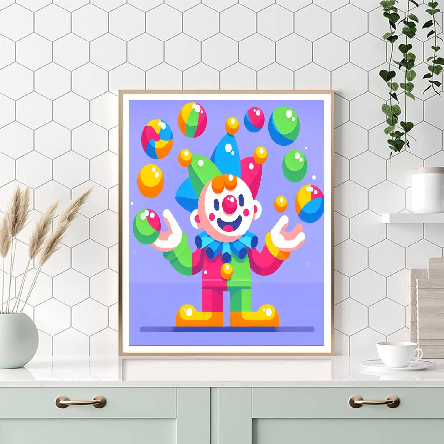 Cheerful Clown Celebration Paint By Numbers Art