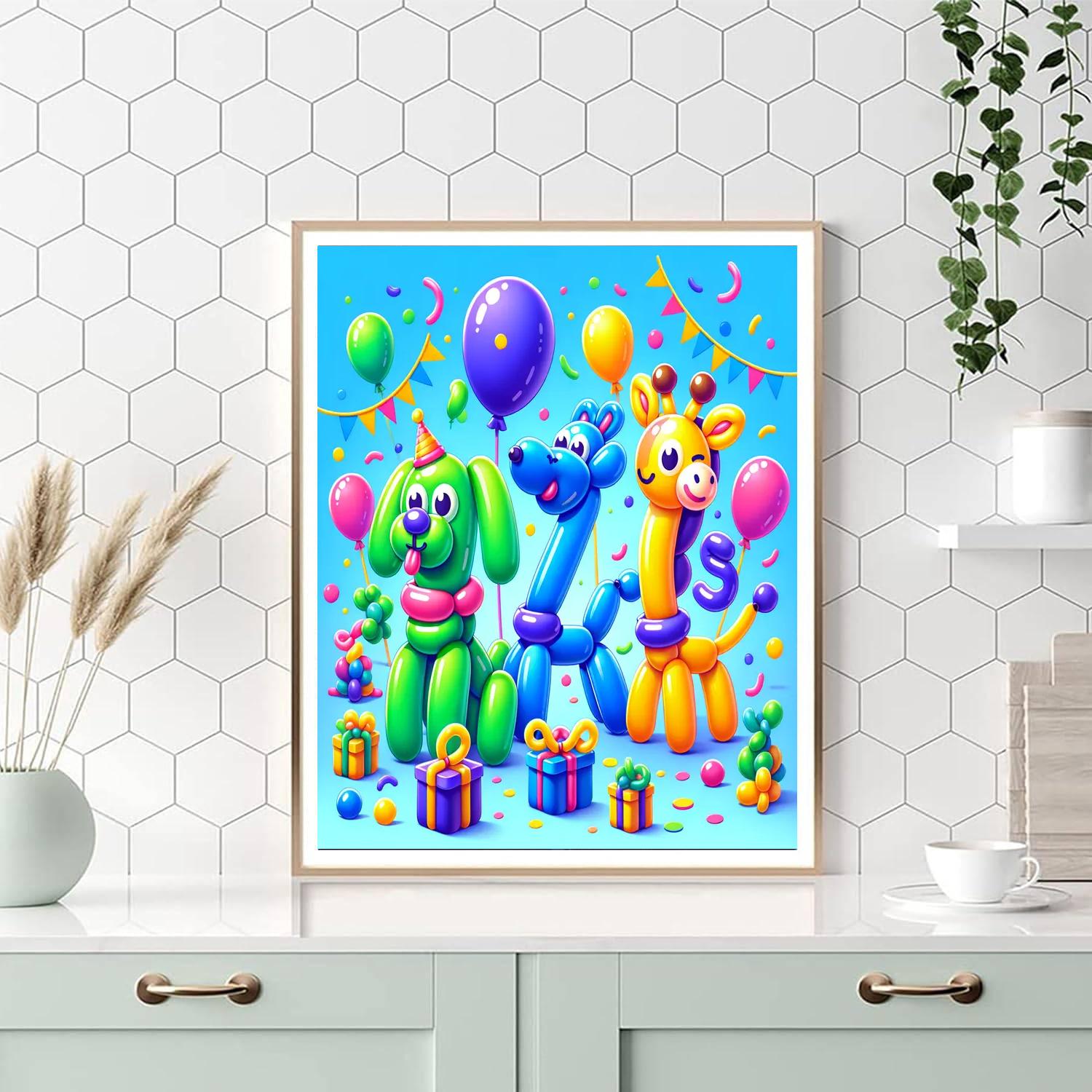 Joyful Balloon Animal Party Numbered Painting Kits