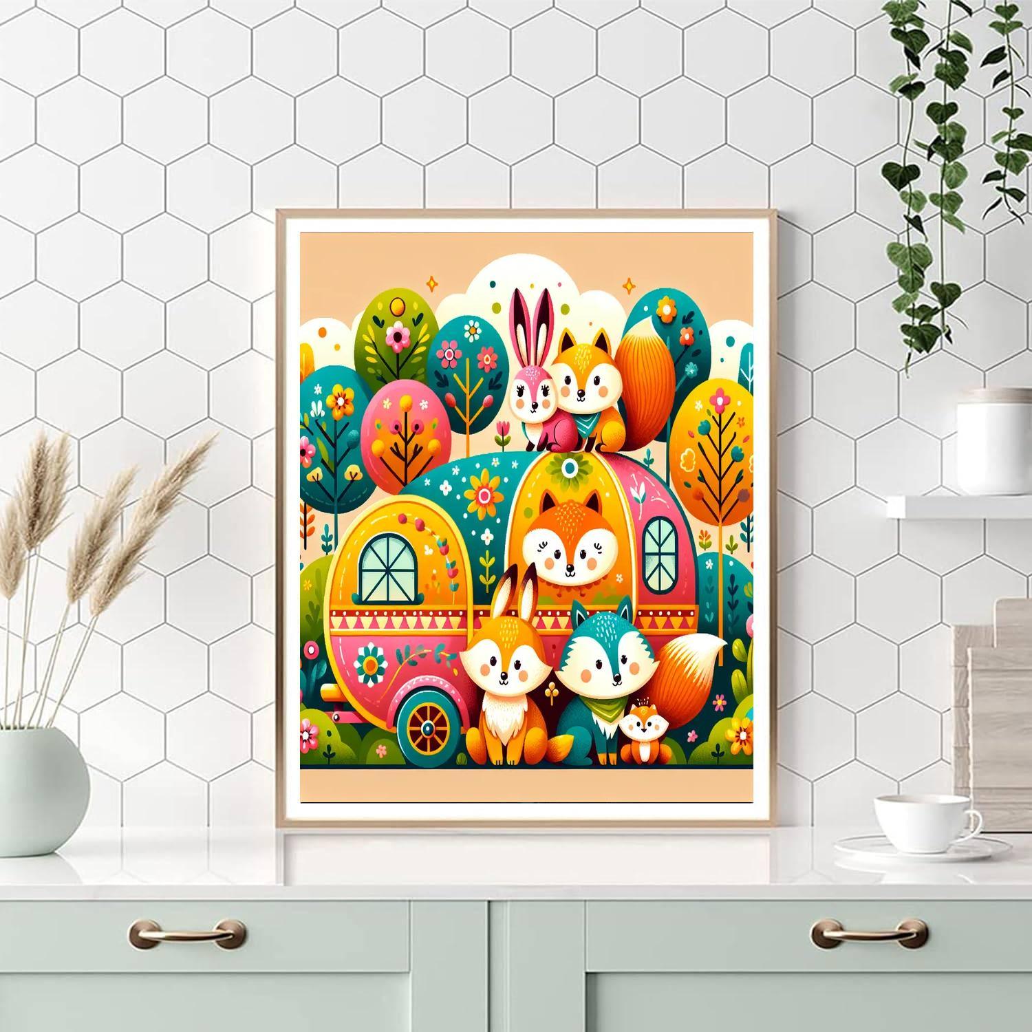 Cuddly Critter Caravan Paint By Number